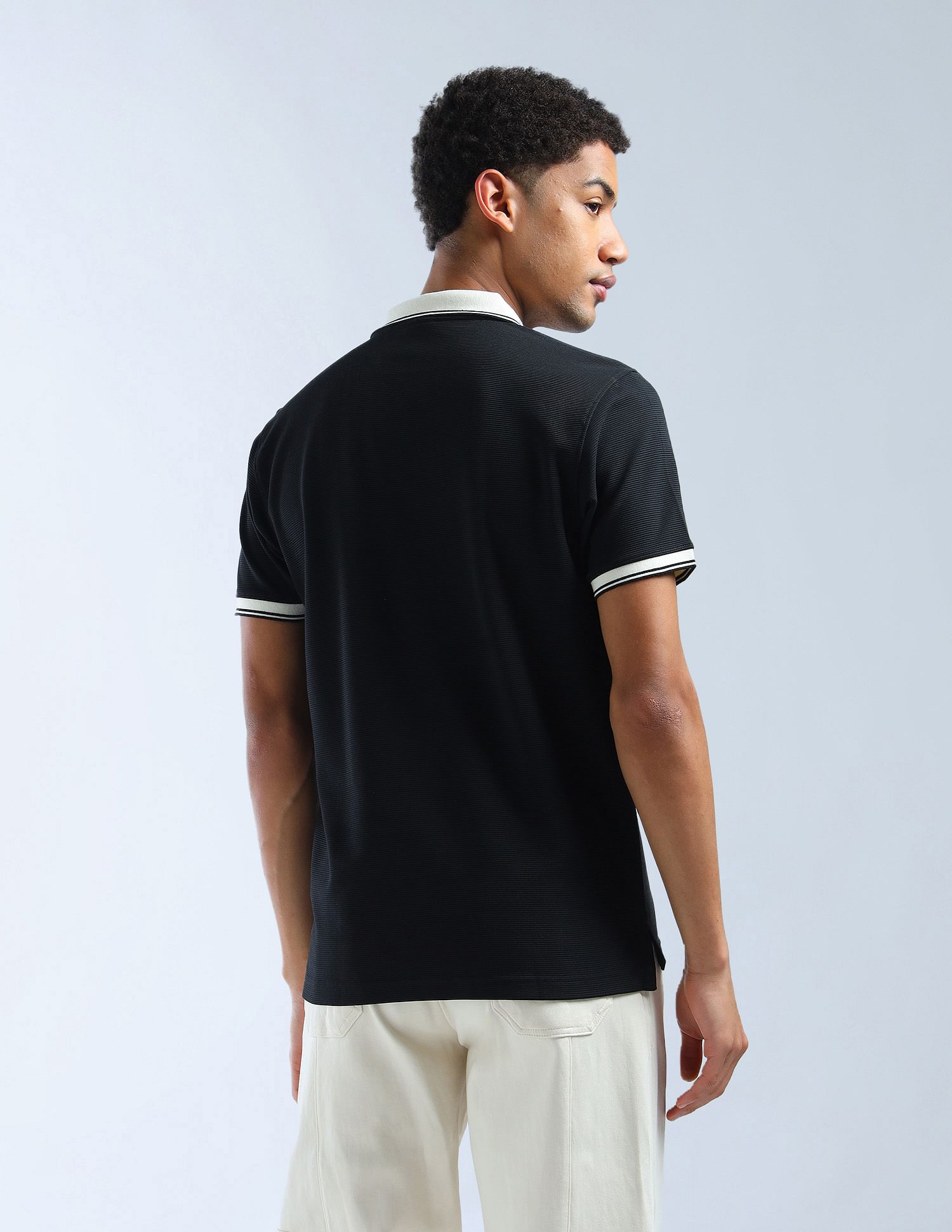 Flying Machine Textured Color Of Home Polo Shirt