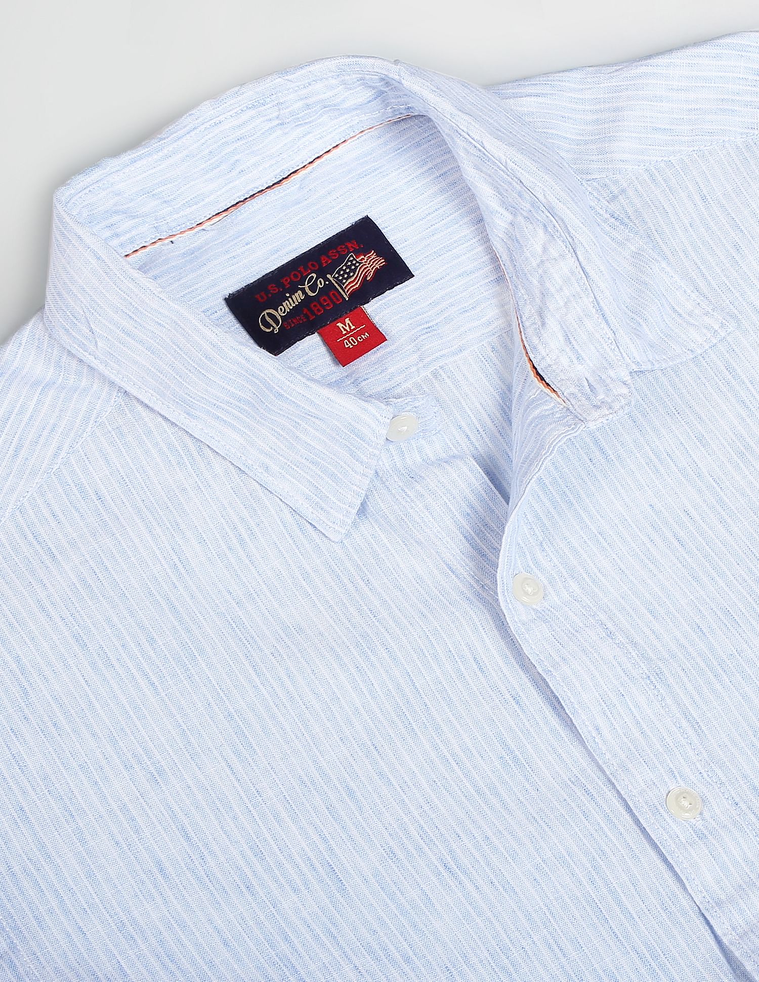 U.S. Polo Assn. Denim Co. Trebled Stripe Short Sleeve Shirt