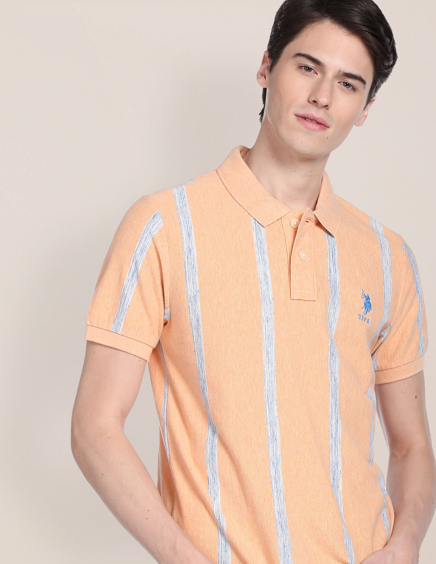 U.S. Polo Assn. Vertical Stripe Cotton Polo Shirt