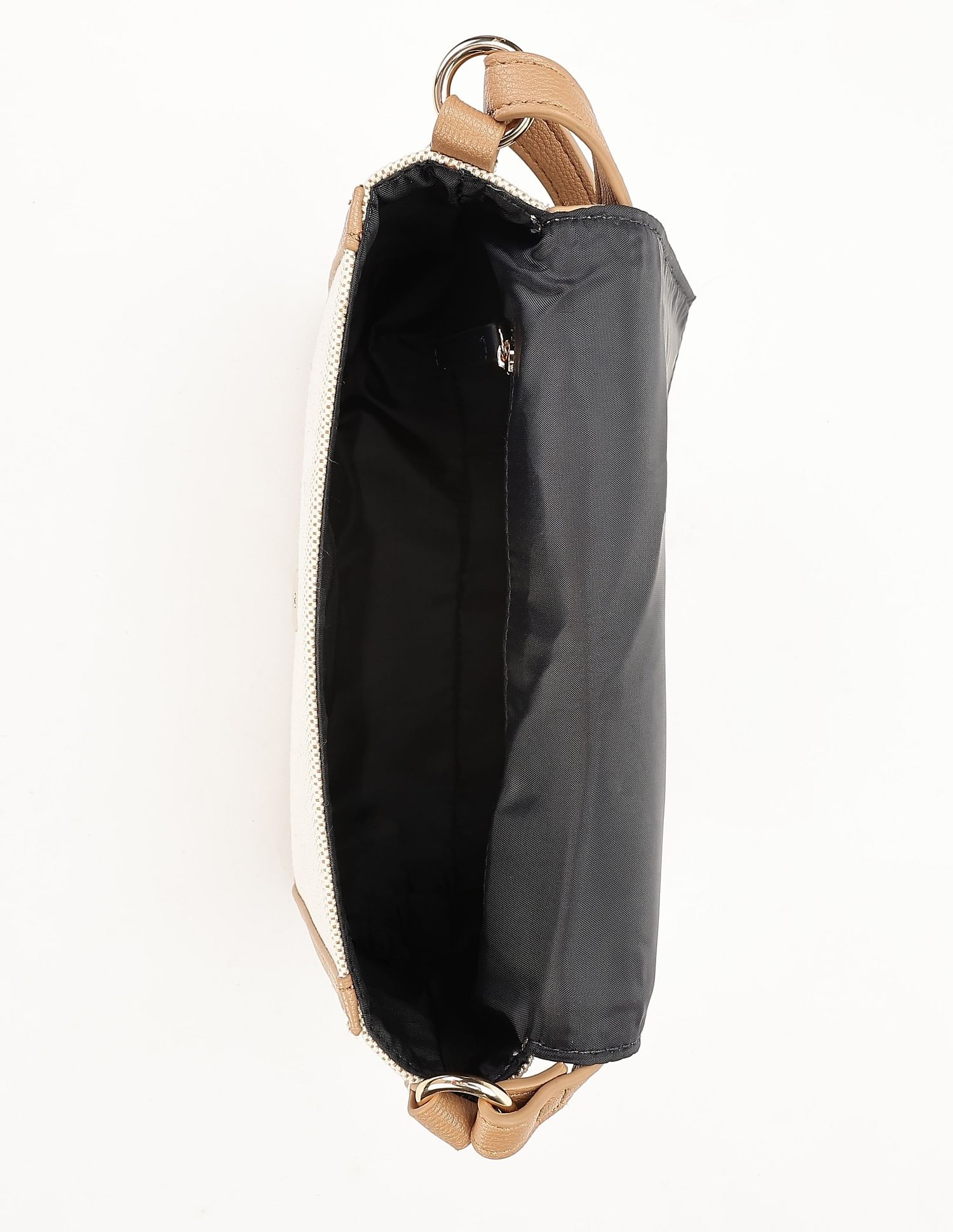 Tommy Hilfiger Solid Brown Polyester Sling Bags
