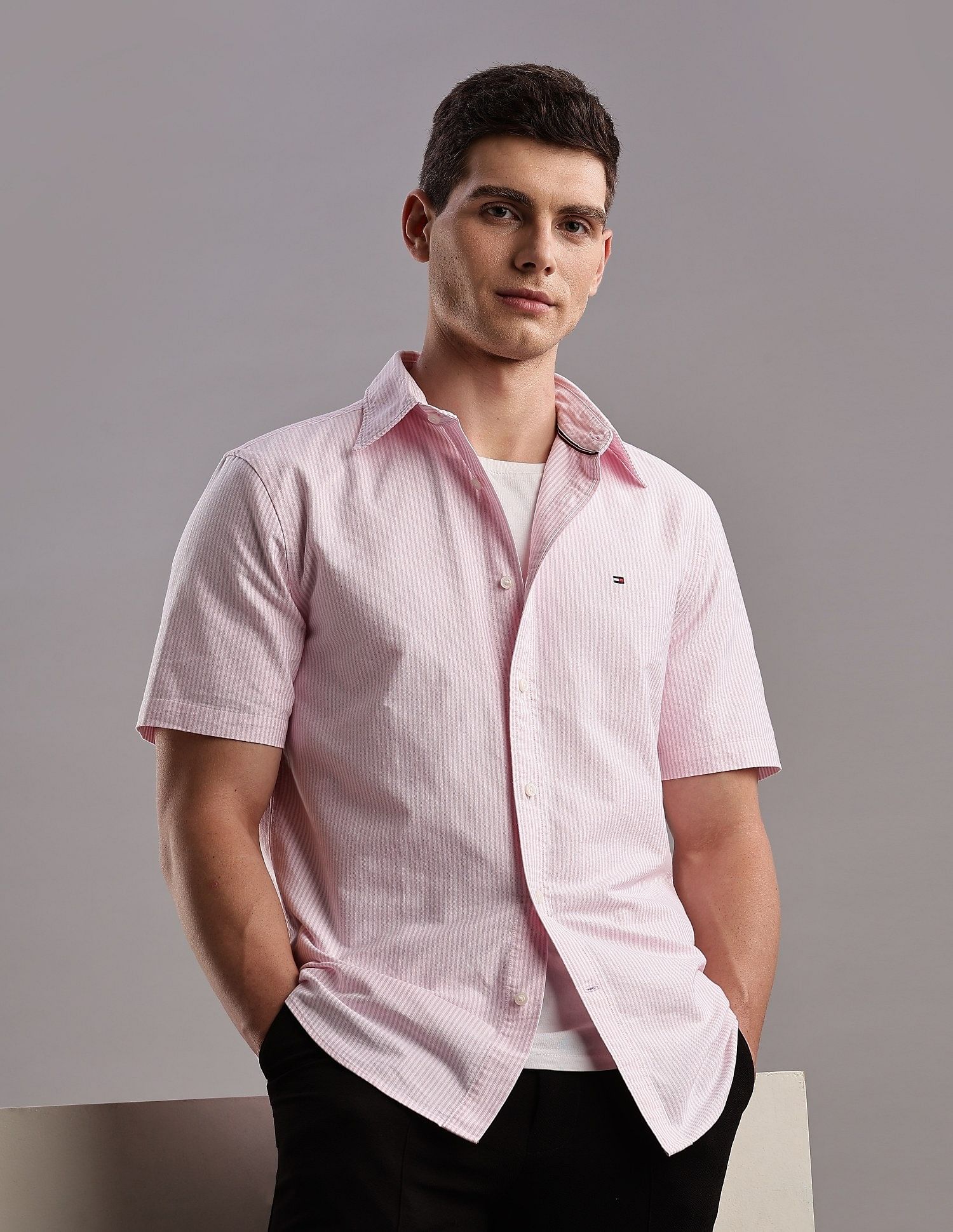 Tommy Hilfiger Striped Regular-Fit Cotton Shirt