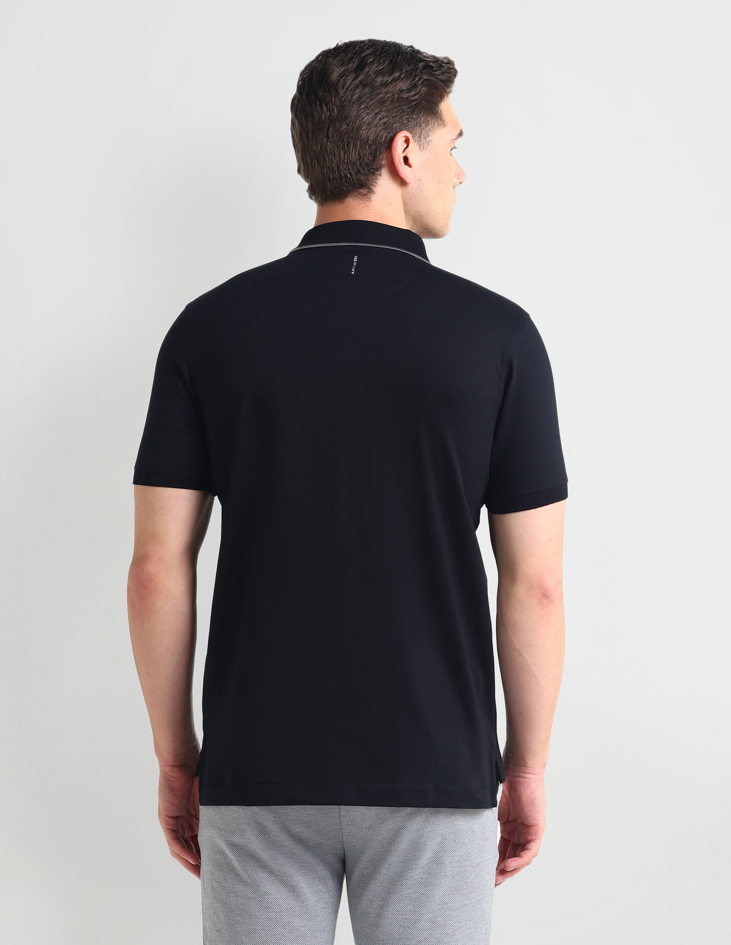 Arrow Newyork Tipped Collar Horizontal Stripe Polo Shirt