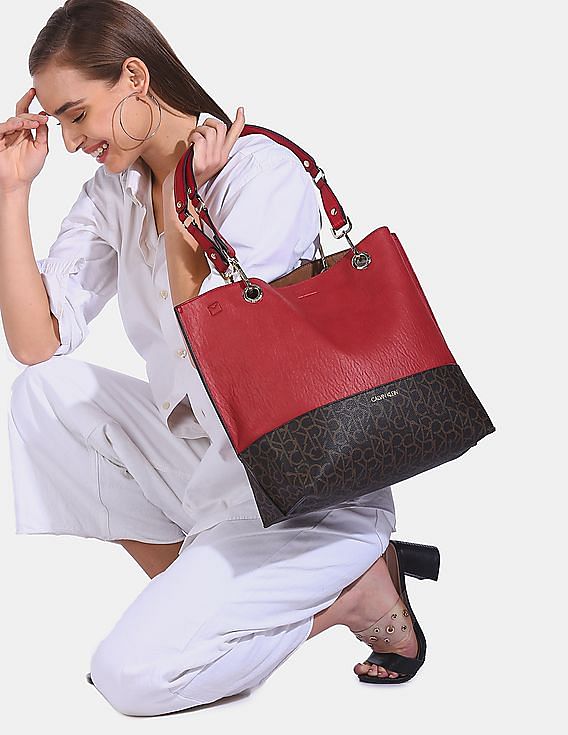 Buy Calvin Klein Women Brown Monogram Print Tote Bag - NNNOW.com