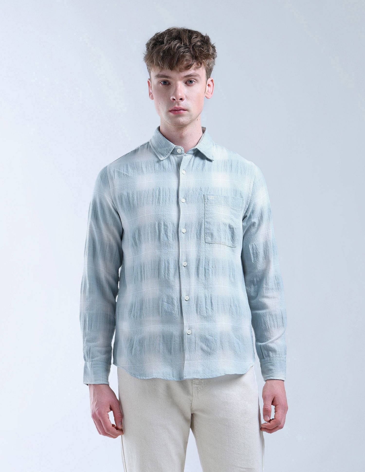 Flying Machine Plaid Checked Digitopia Shirt