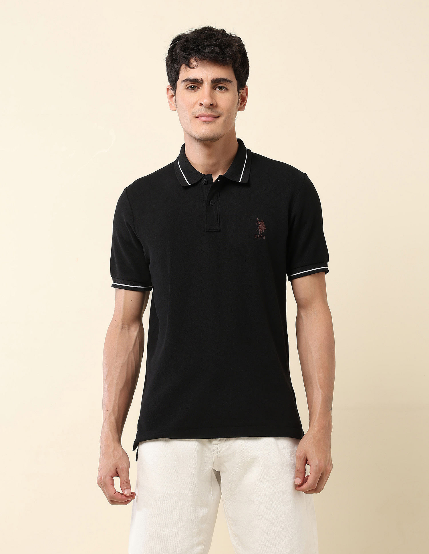 U.S. Polo Assn. Solid Modern Monochrome Polo Shirt