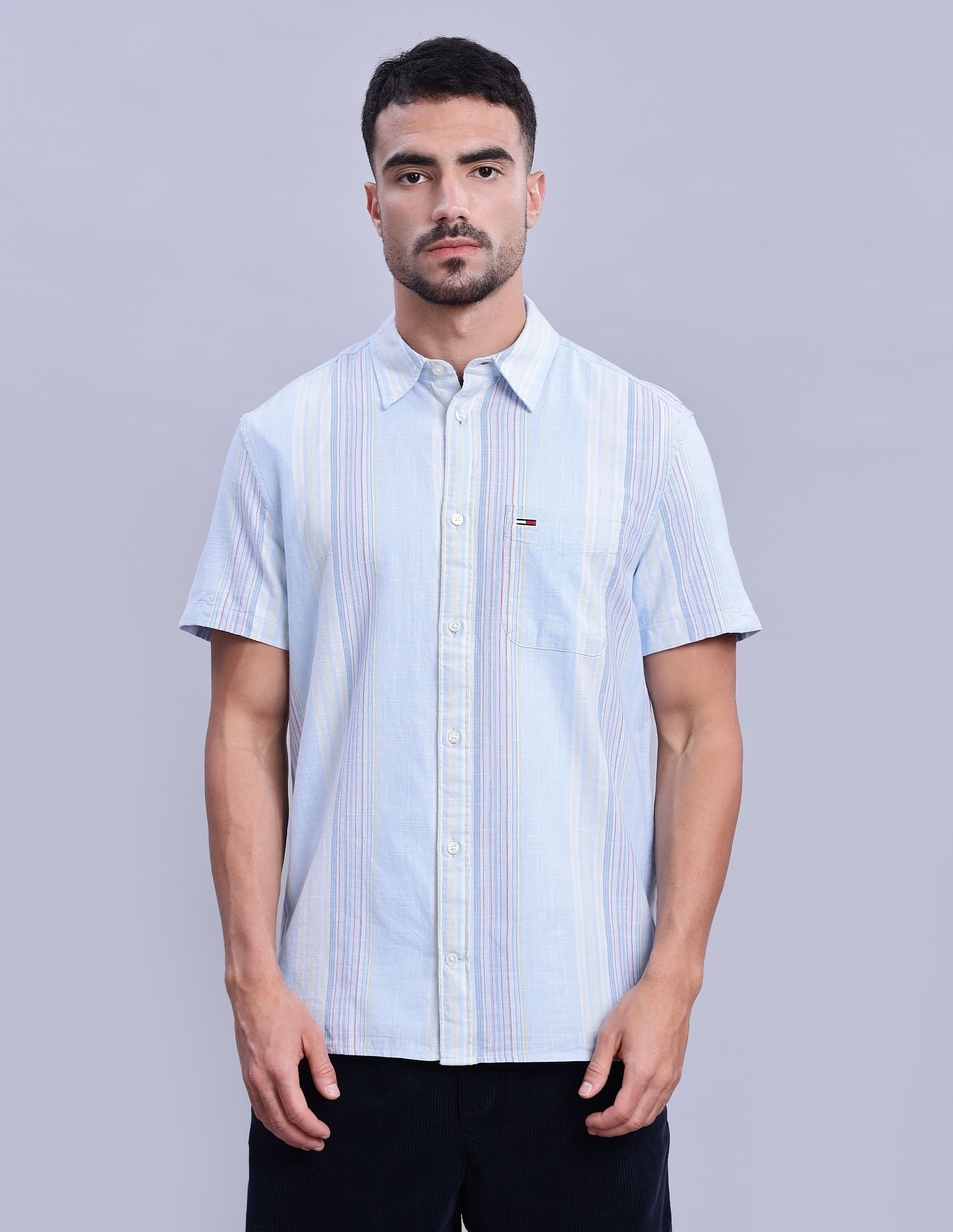 Tommy Hilfiger Striped Regular-Fit Woven Shirts