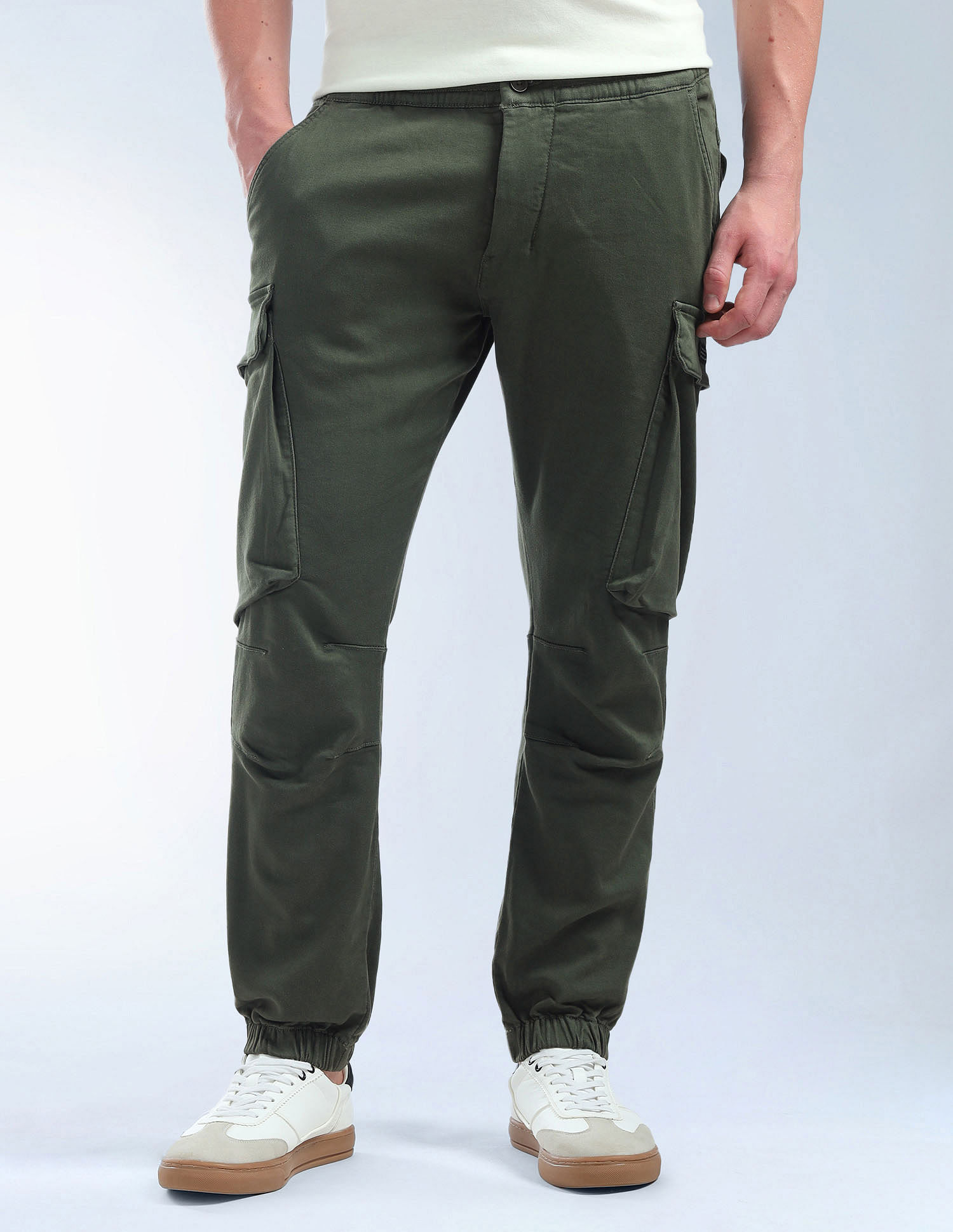 Flying Machine Solid Relaxed Fit Knitted Joggers