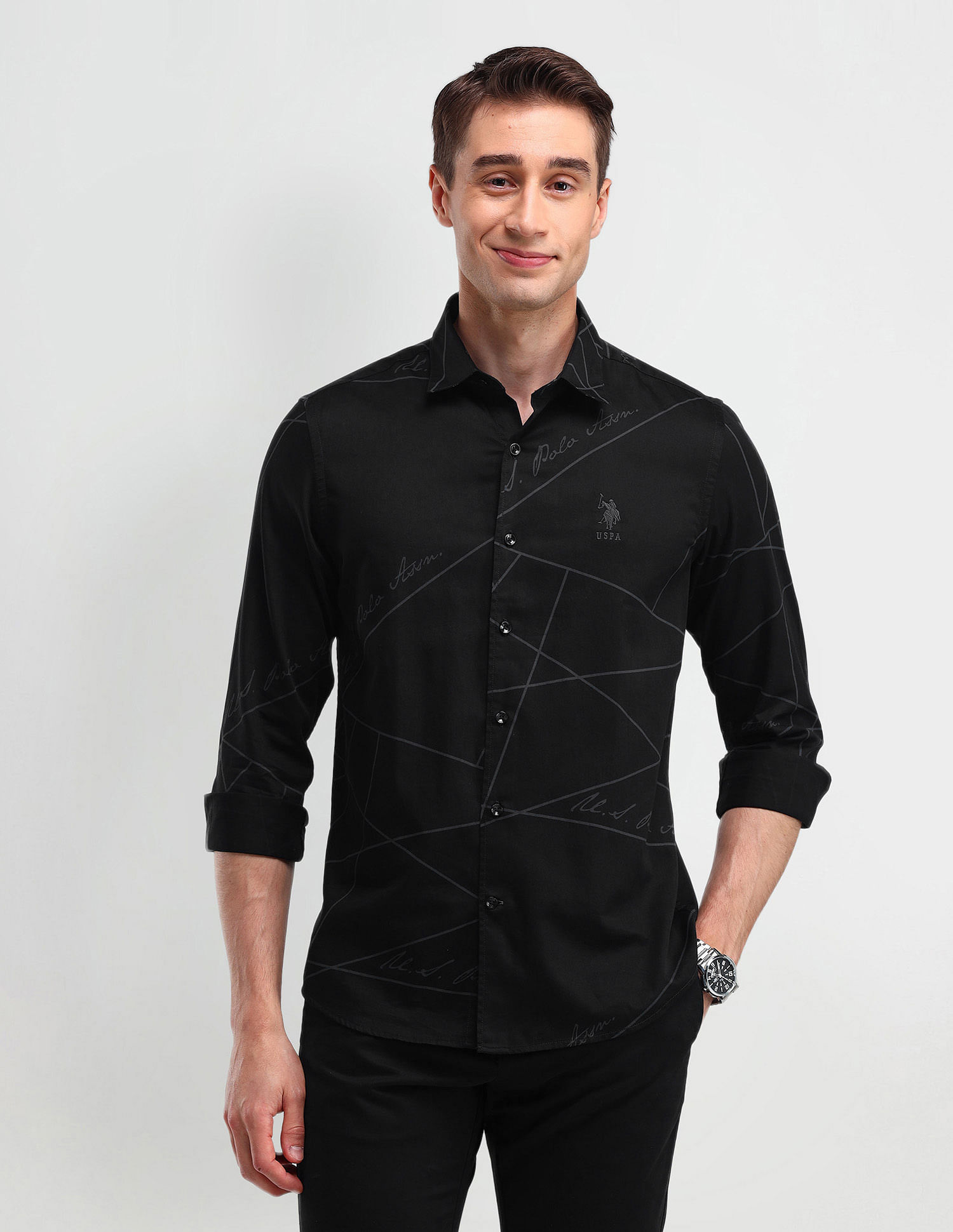 U.S. Polo Assn. Denim Co. Slim Fit Typography Shirt