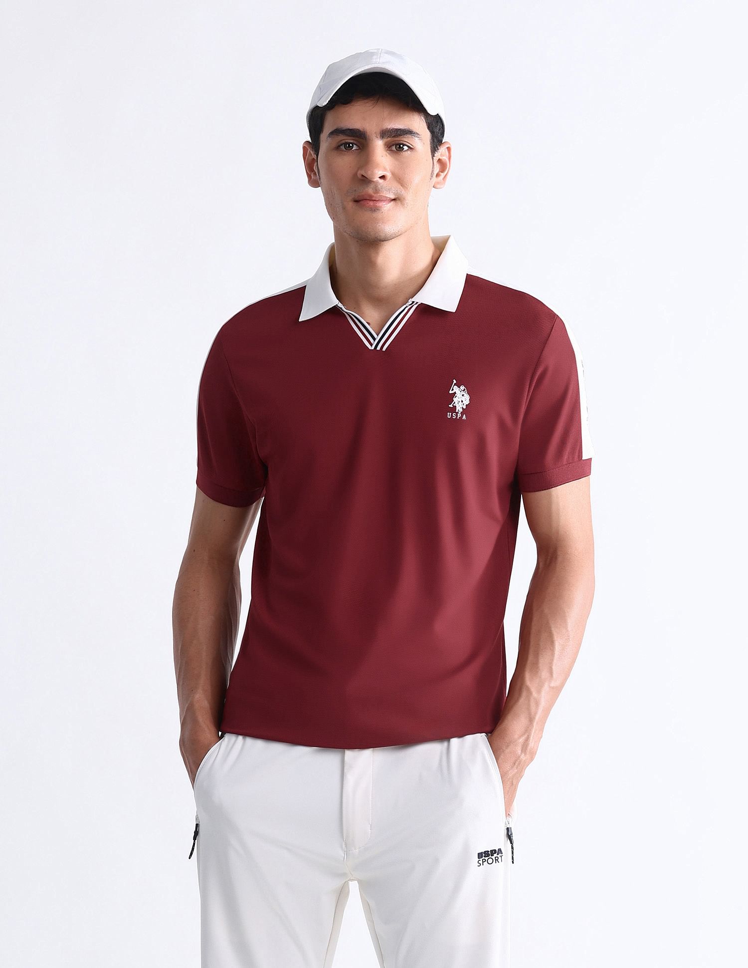 USPA Active Solid Slim Fit Polo Shirt