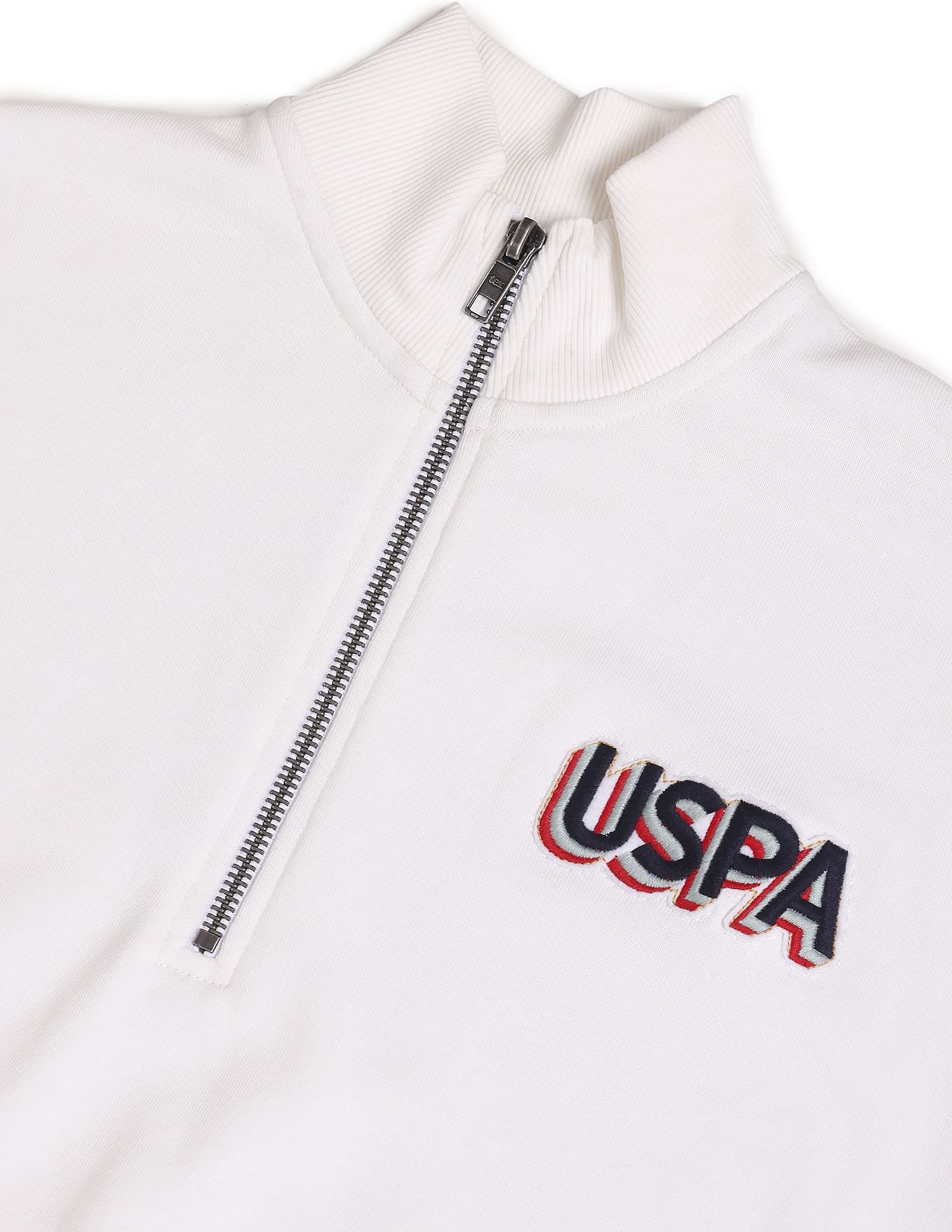 U.S. Polo Assn. Women High Neck Solid Sweatshirt