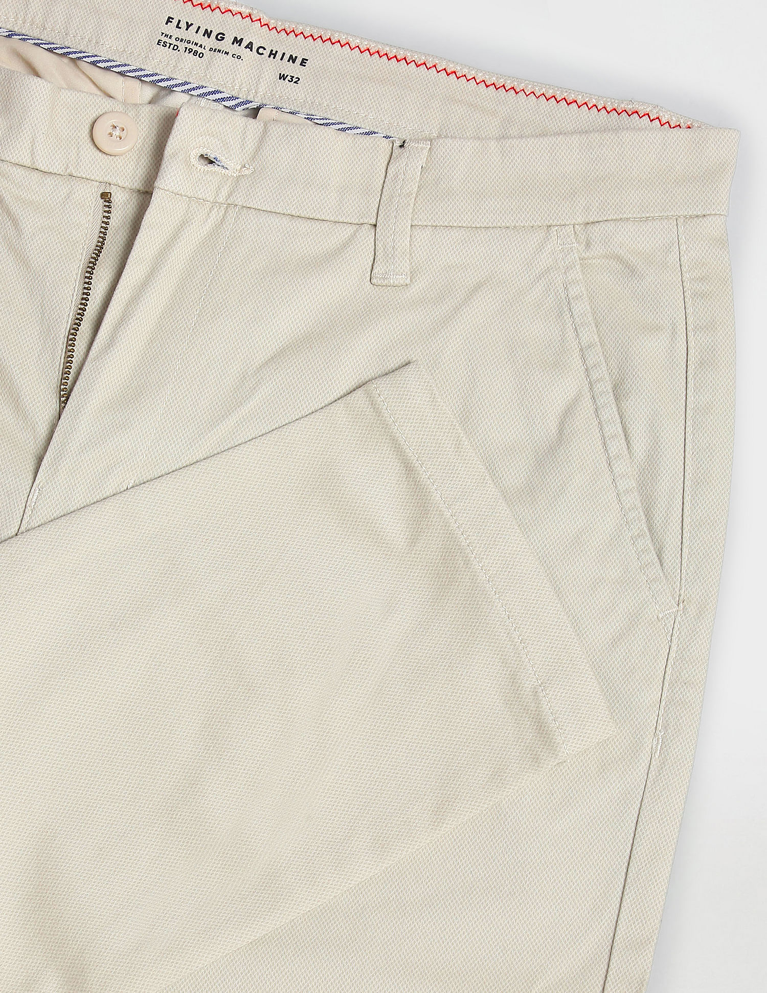 Flying Machine Twill Geometric Print Trousers