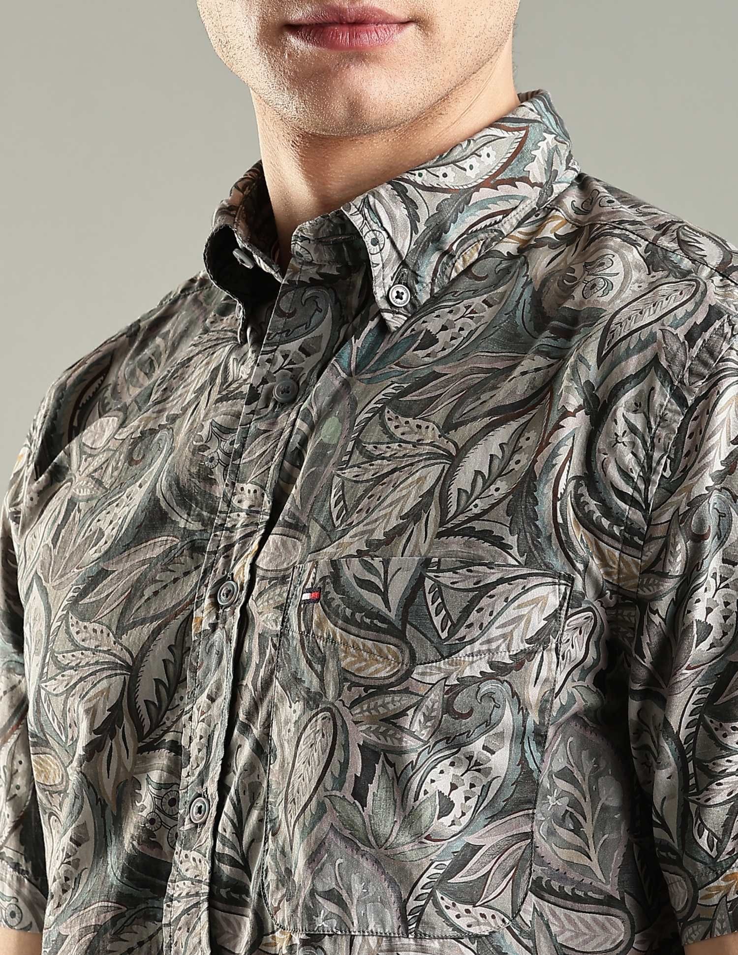 Tommy Hilfiger Printed Regular-Fit Cotton Woven Shirt