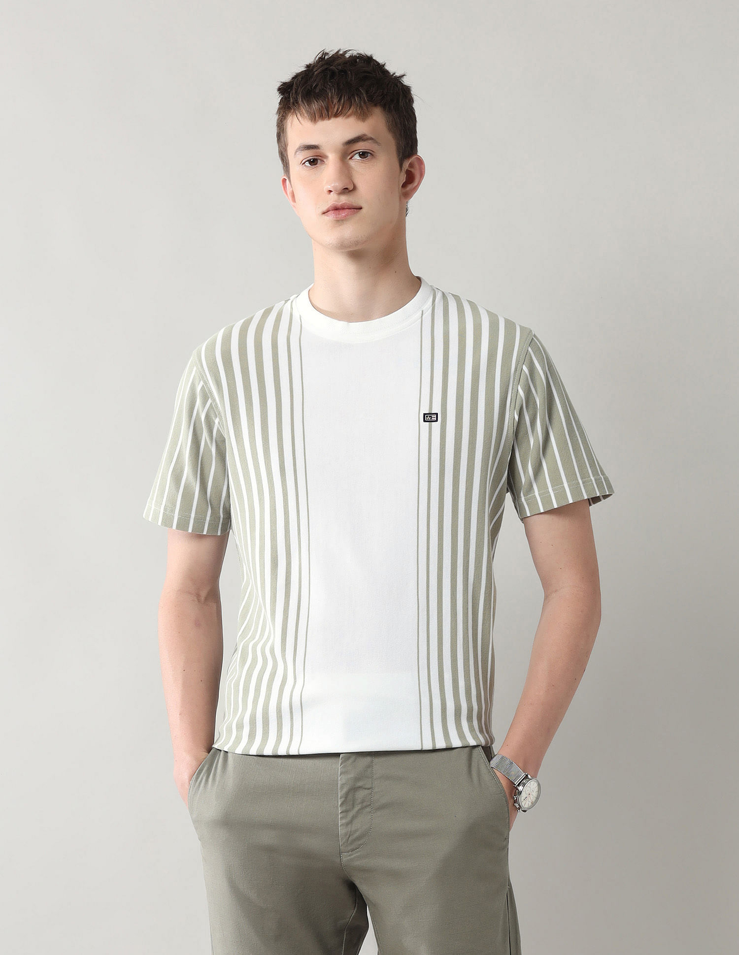 Arrow Sport Vertical Striped Spring Sorbet T-Shirt