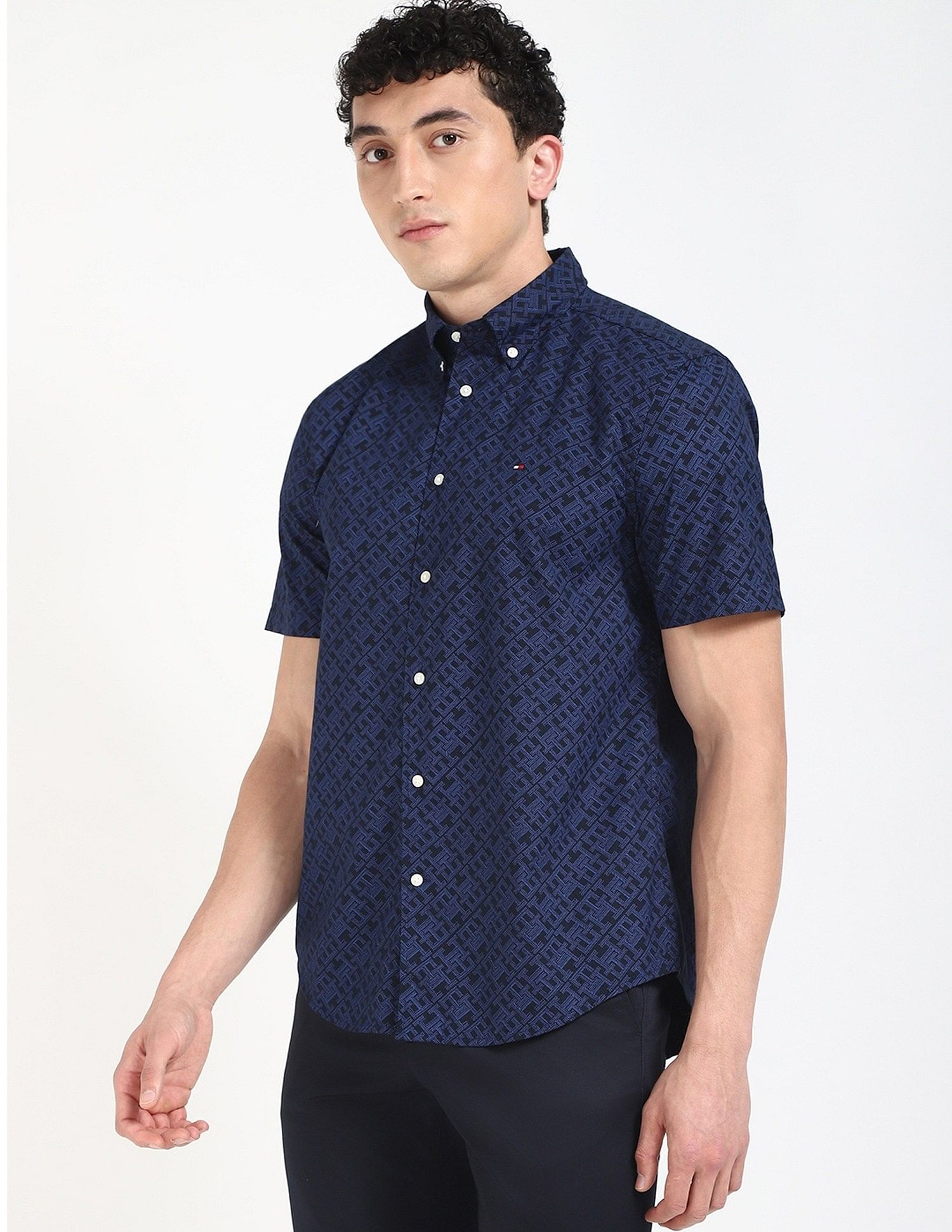 Tommy Hilfiger Logo Regular-Fit Poplin Woven Shirt