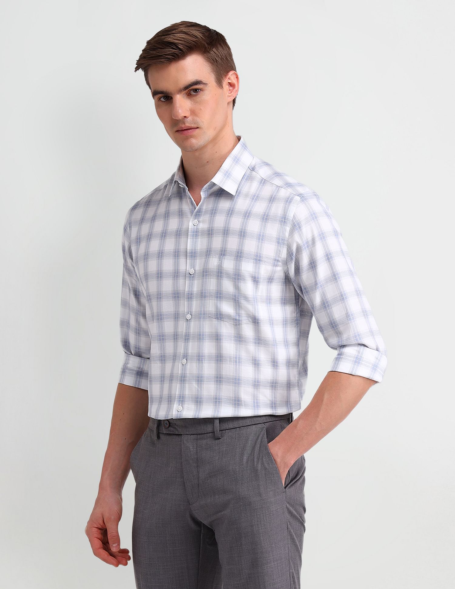 Arrow Brooklyn Fit Windowpane Checked Shirt