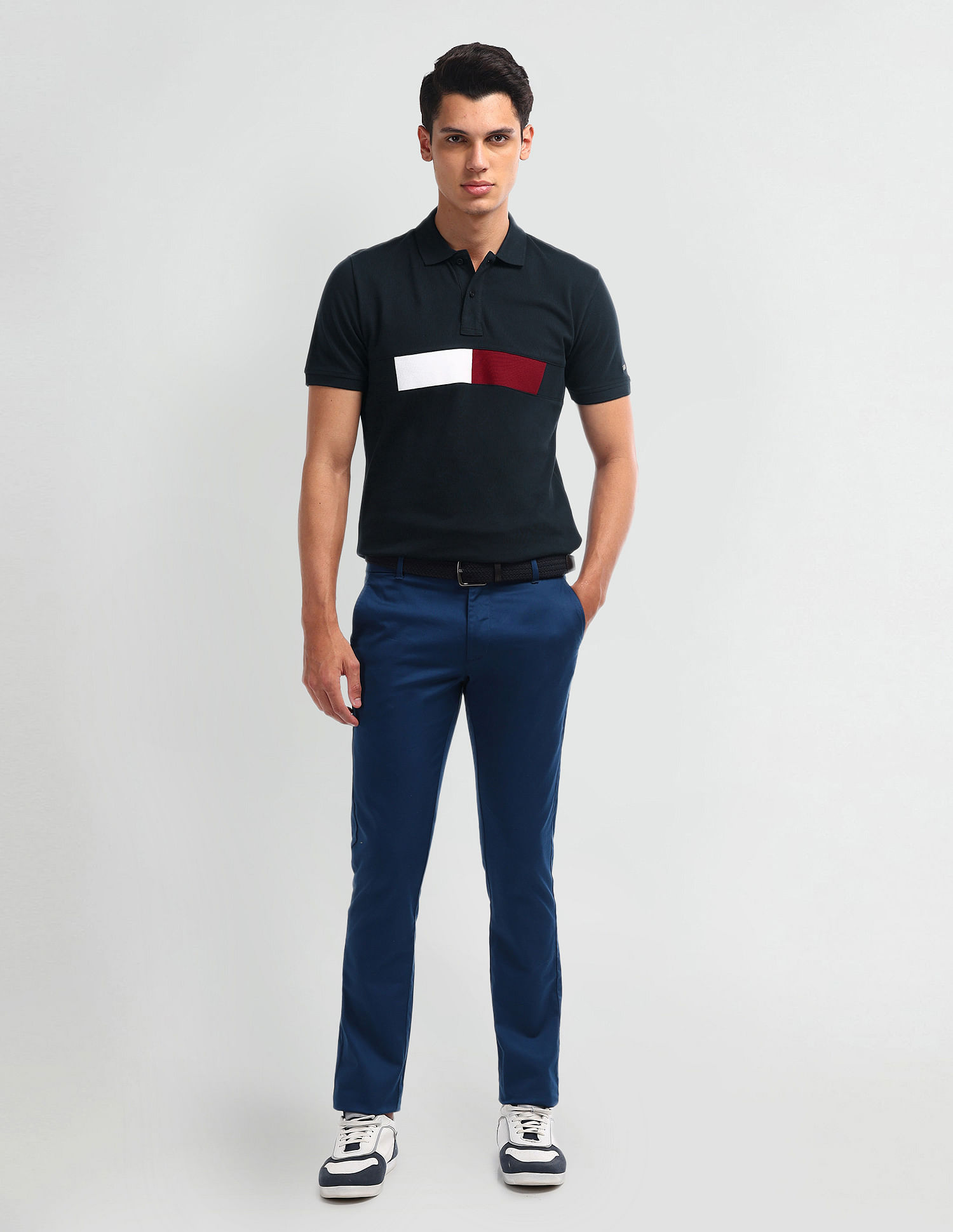 Arrow Sport Colour Block Cotton Polo Shirt