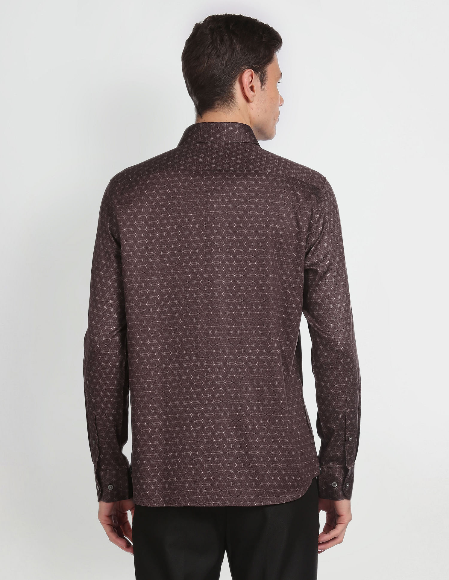 Arrow Motif Print Cotton Shirt