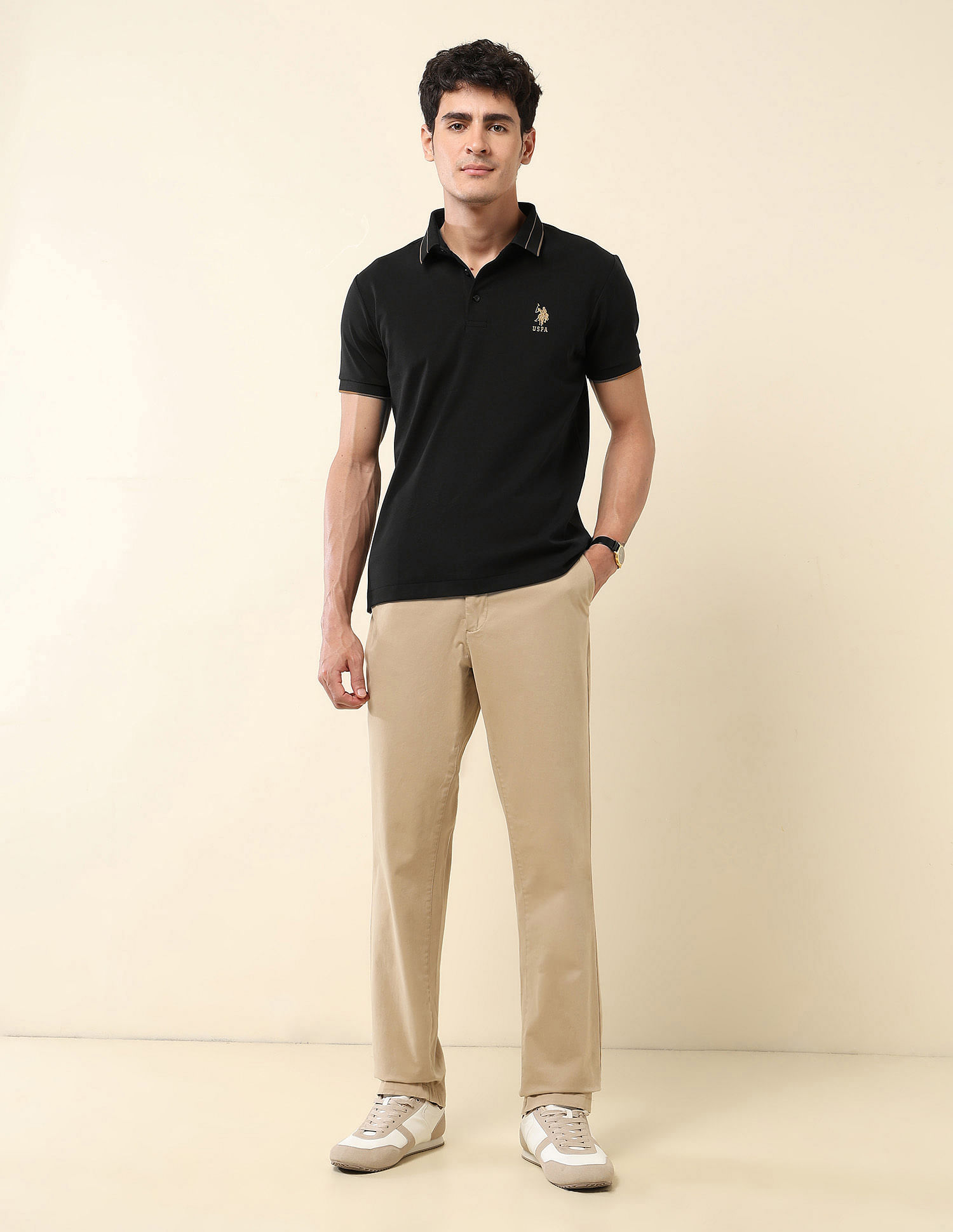 U.S. Polo Assn. Slim Fit Modern Monochrome Polo Shirt