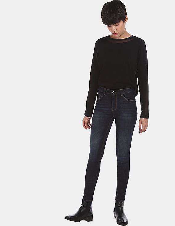 Flying Machine Women Mid Rise Twiggy Super Skinny Fit Jeans