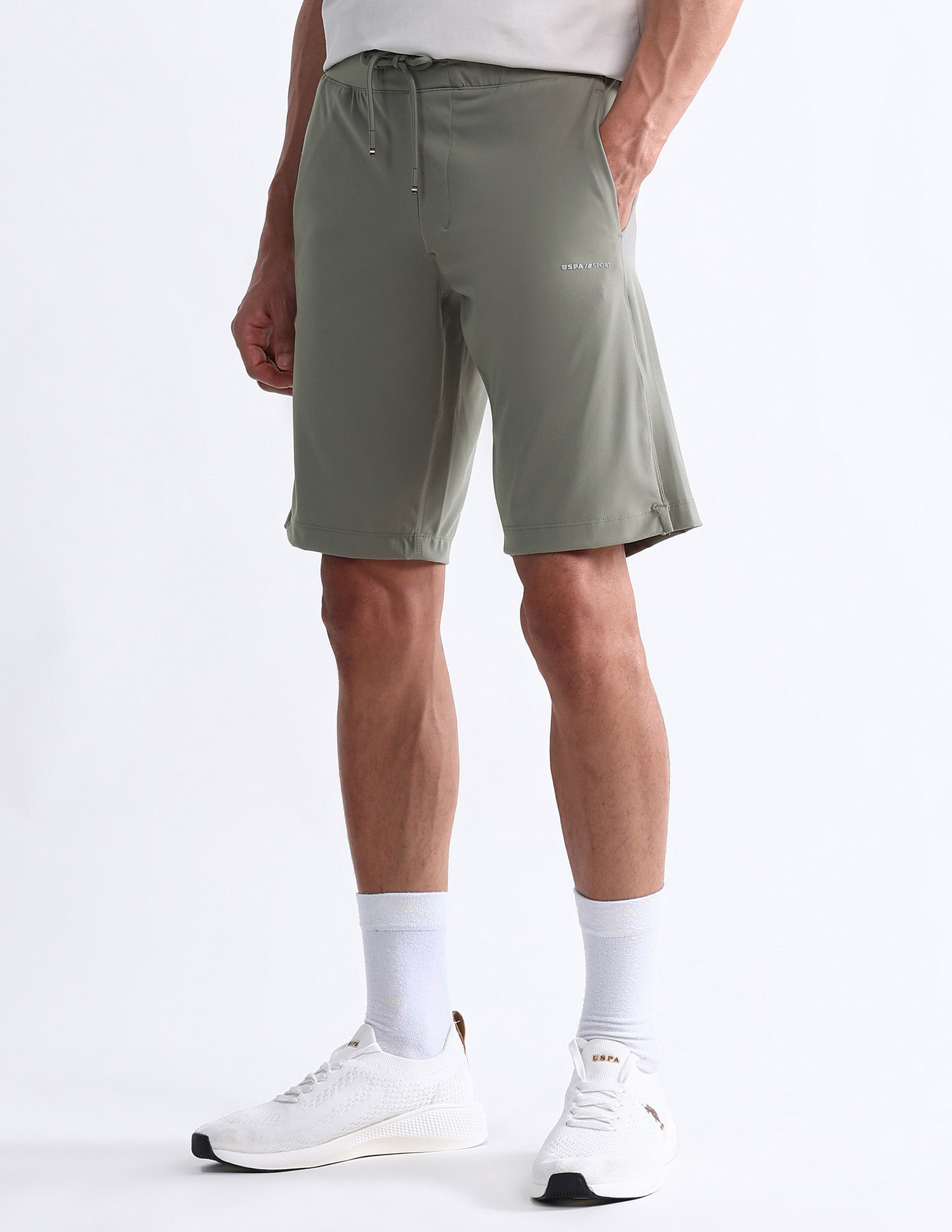 USPA Active Solid Slim Fit Active Shorts