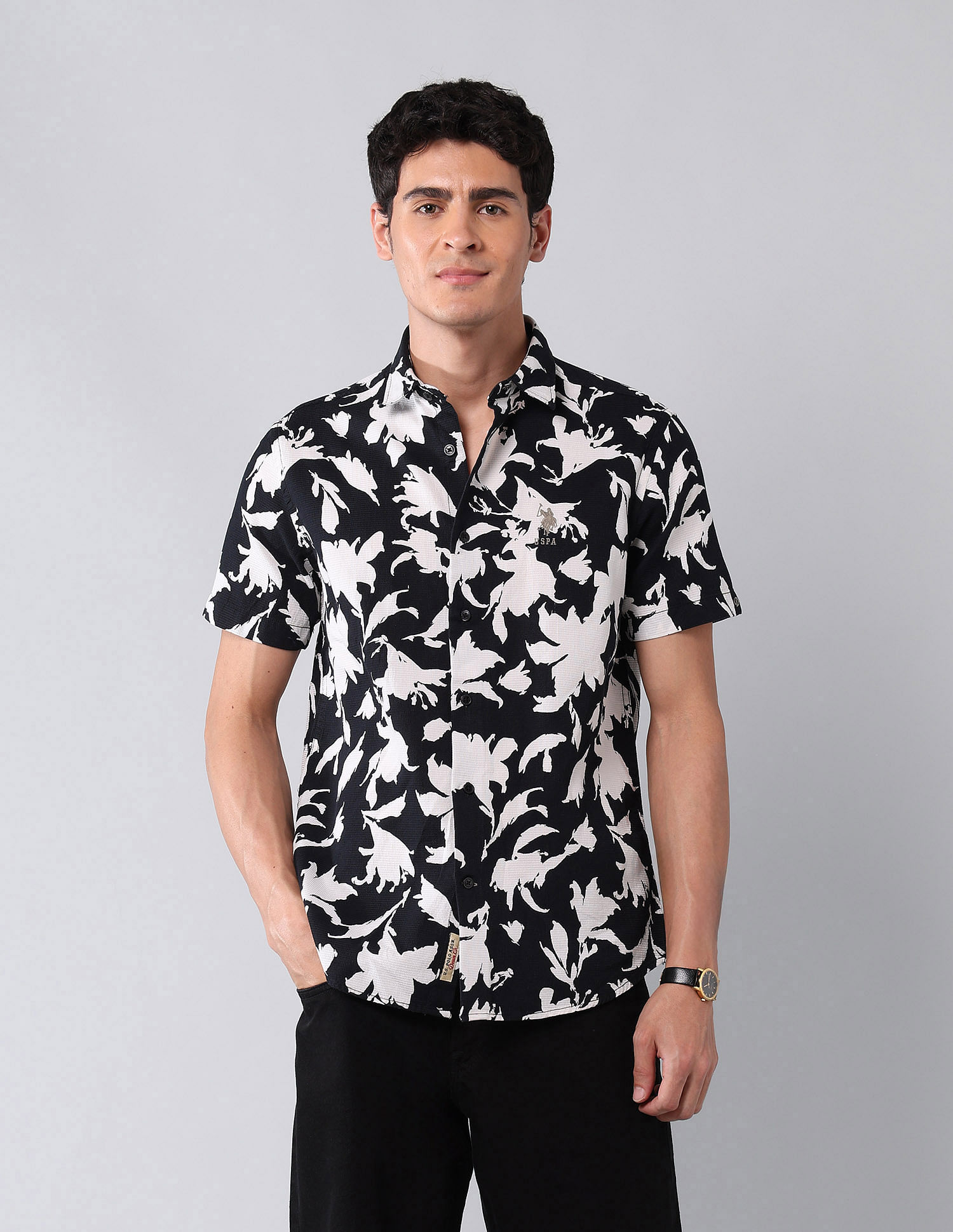 U.S. Polo Assn. Denim Co. Floral Printed Pure Cotton Shirt