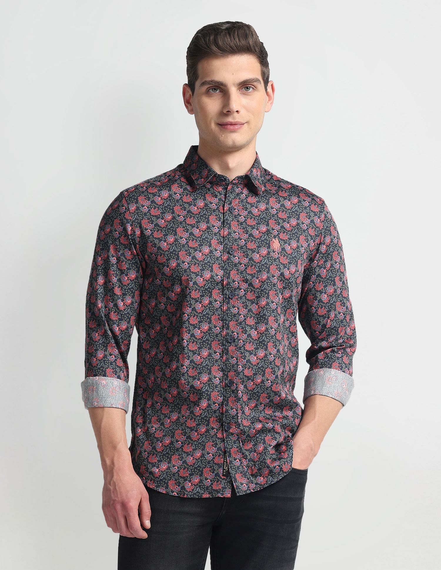 U.S. Polo Assn. Denim Co. Floral Print Slim Shirt