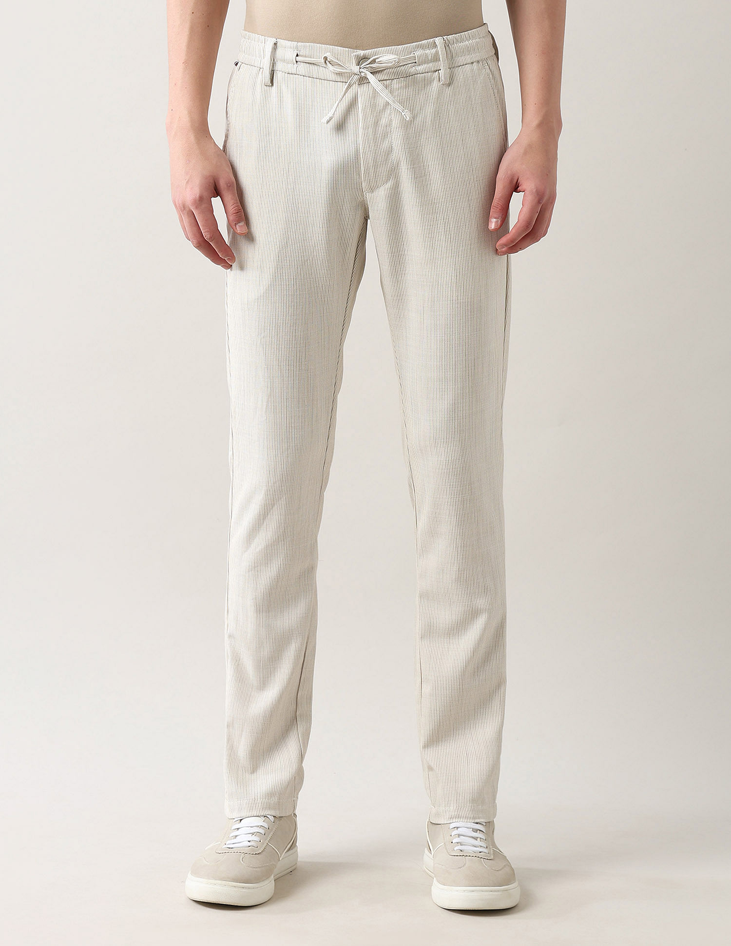 Arrow Sport Textured Slim Fit Trousers