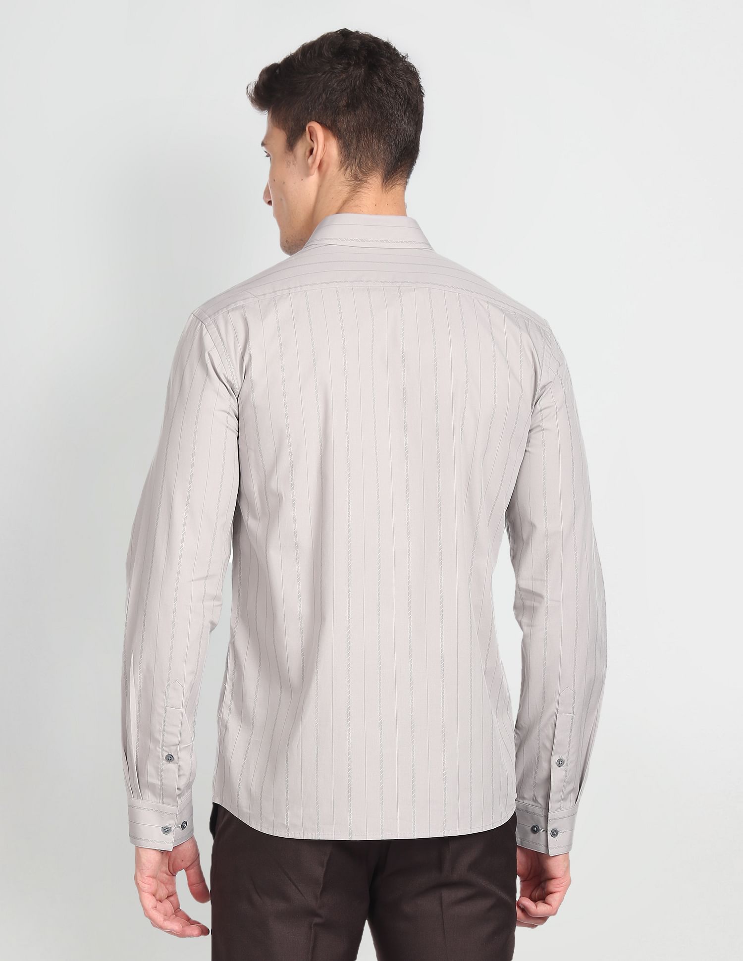 Arrow Newyork Vertical Striped Manhattan Slim Fit Formal Shirt