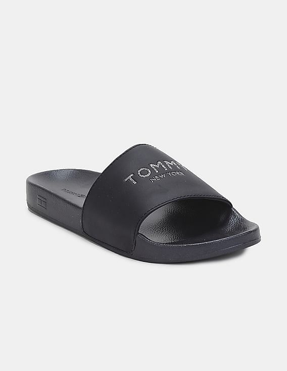 Tommy hilfiger glitter discount sliders