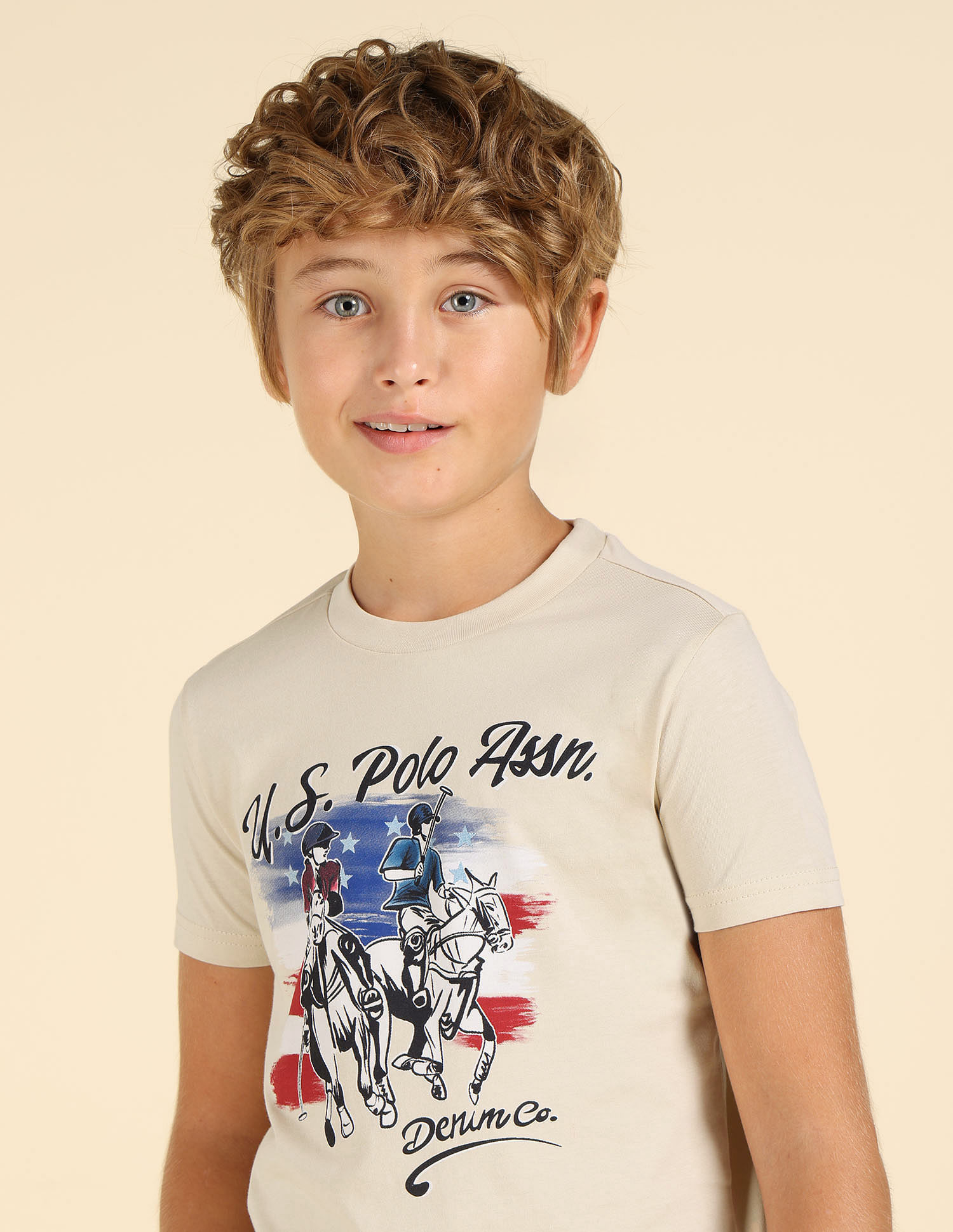 U.S. Polo Assn. Kids Boys Graphic Printed Regular Fit T-Shirt