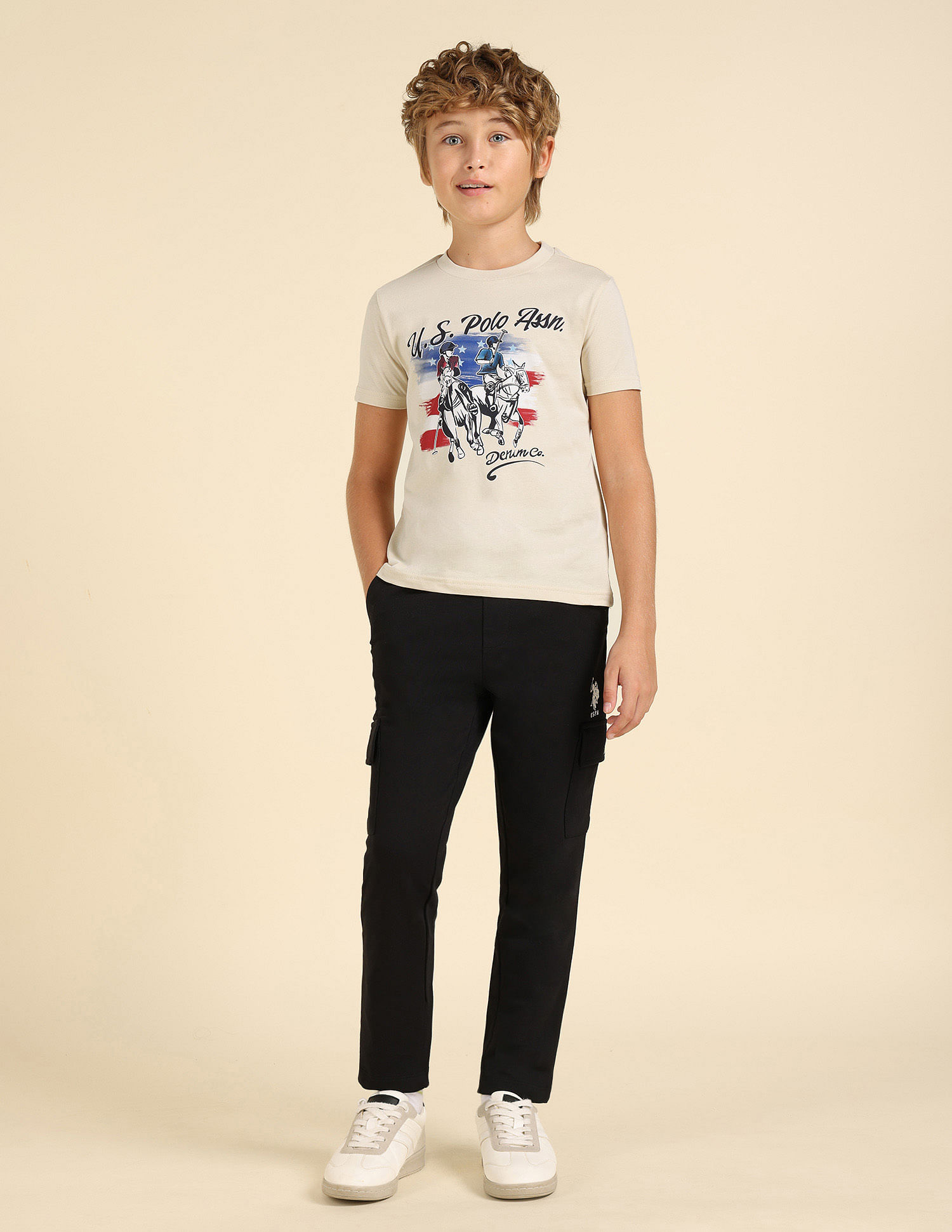 U.S. Polo Assn. Kids Boys Graphic Printed Regular Fit T-Shirt