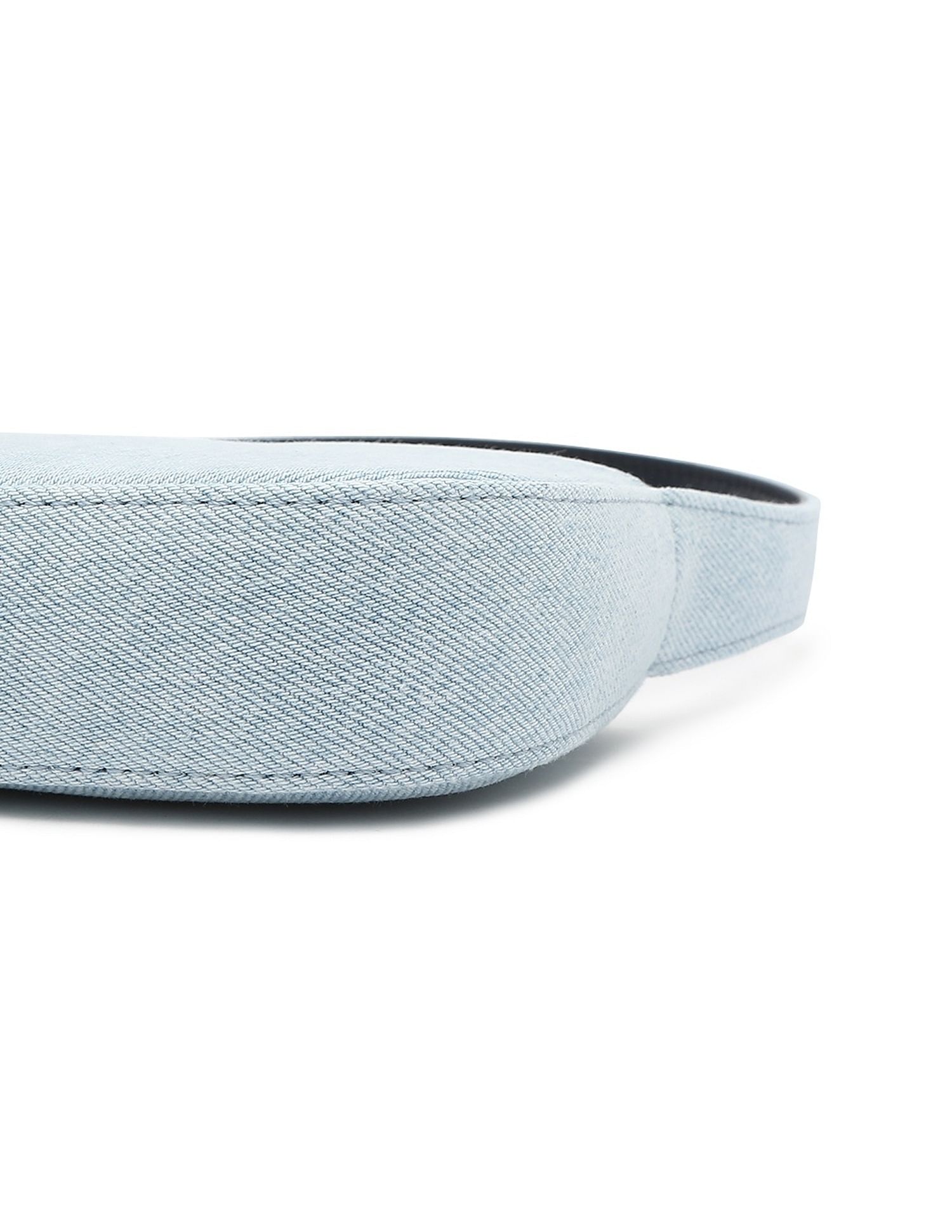 Tommy Hilfiger Solid Blue Cotton Shoulder Bag