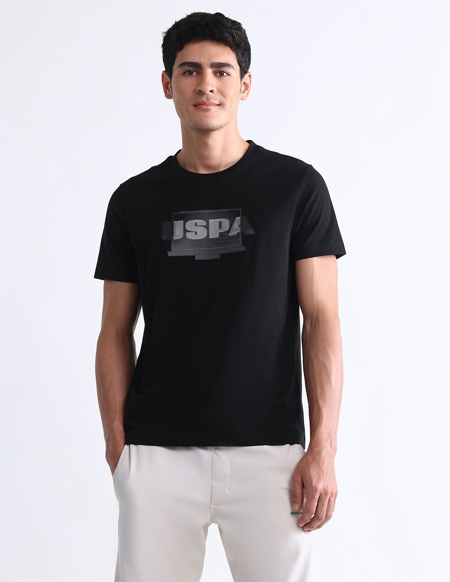 USPA Active Brand Printed Slim Fit T-Shirt