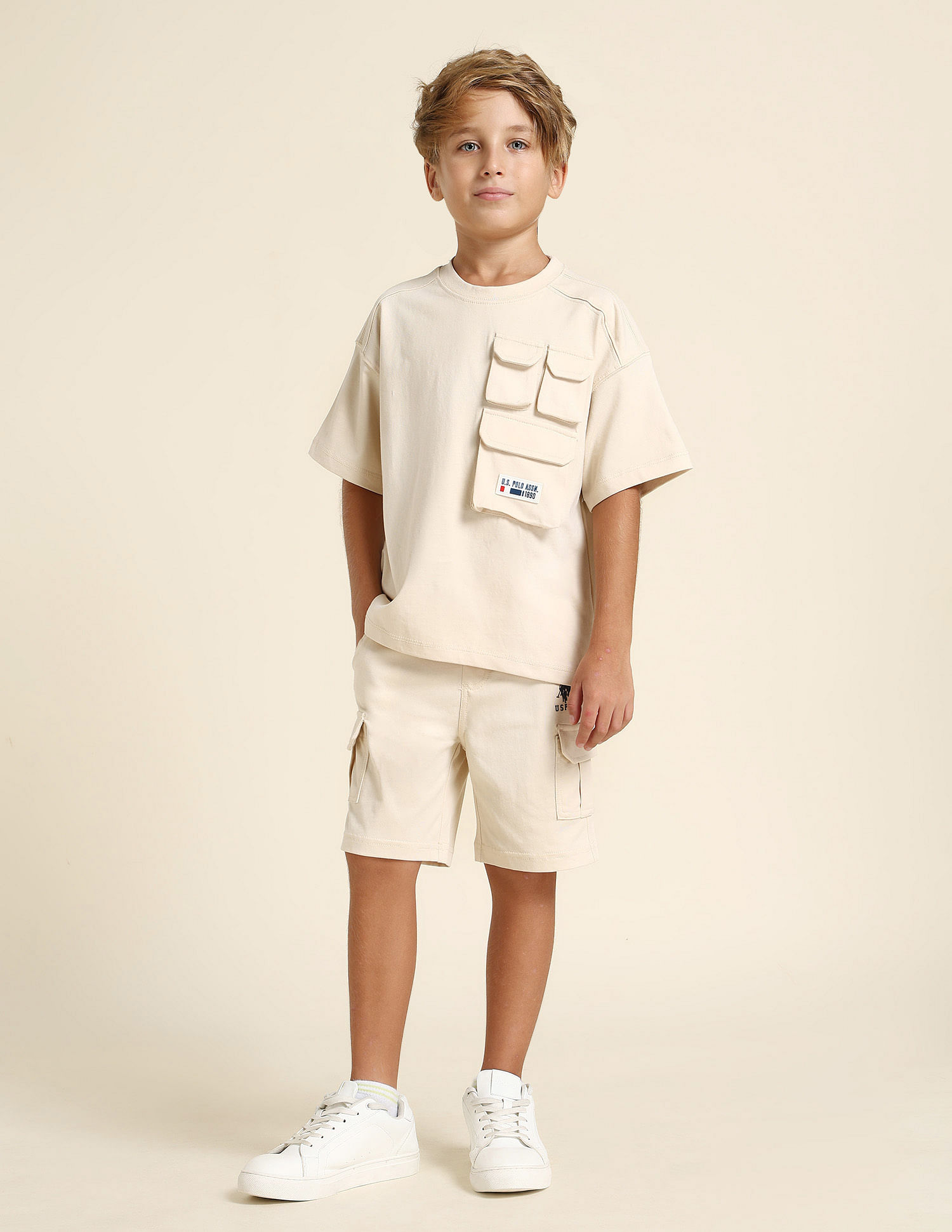 U.S. Polo Assn. Kids Boys Regular Fit Solid T-Shirt