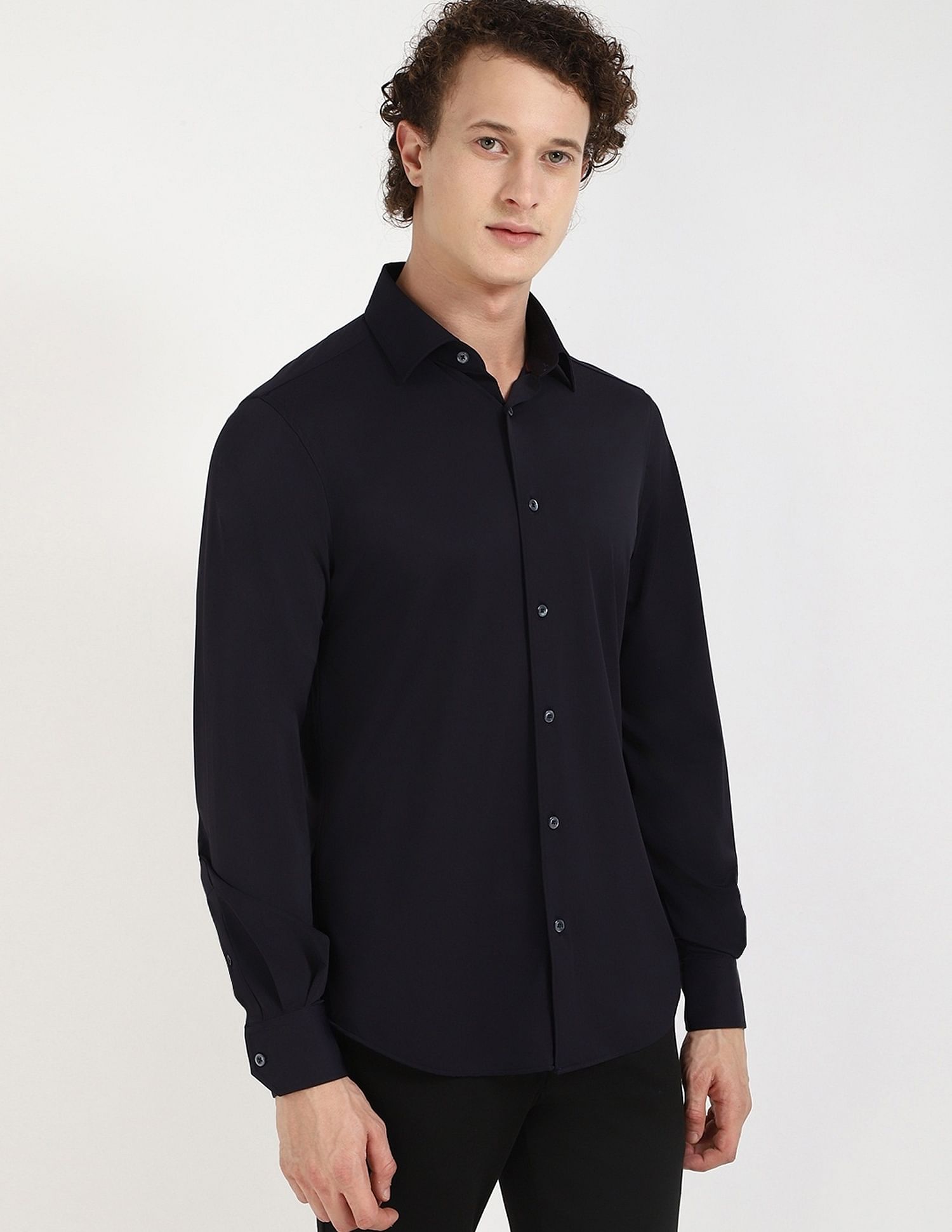Tommy Hilfiger Solid Slim-Fit Polyamide Shirt