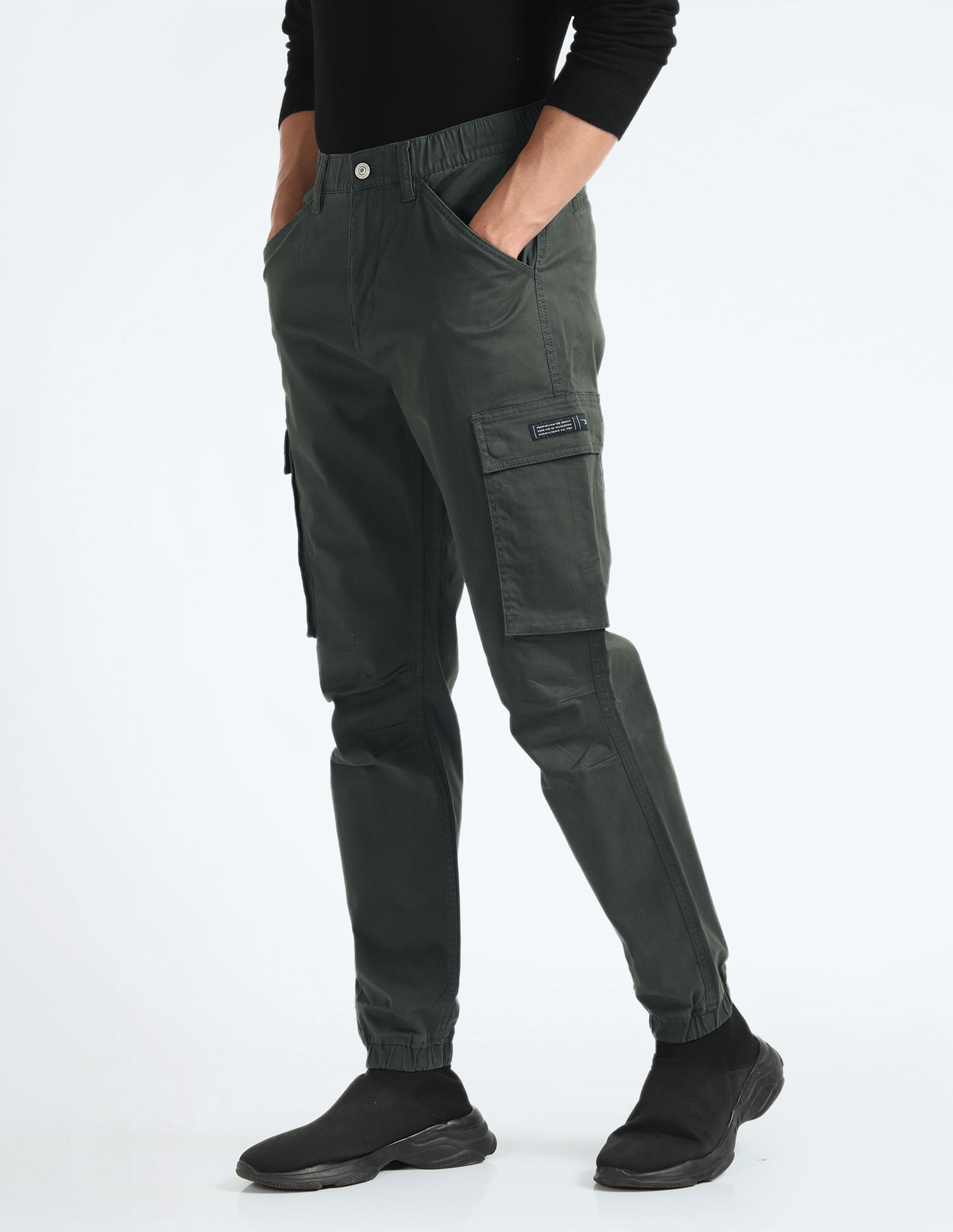 Flying Machine Mid Rise Slim Fit Cargo Pants