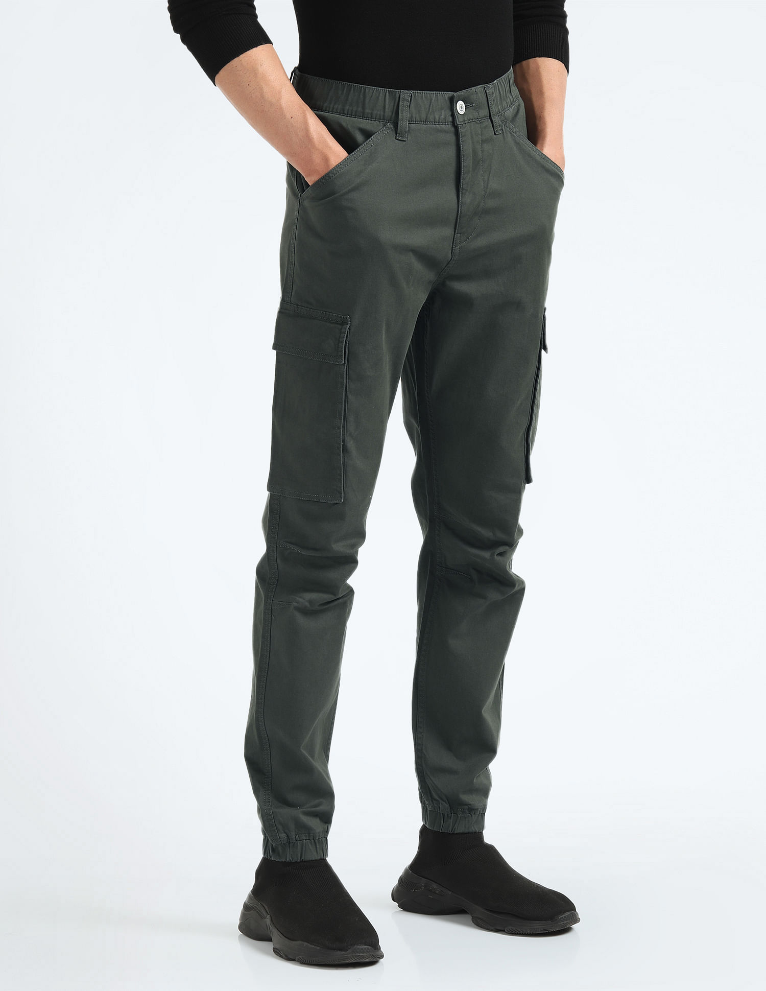 Flying Machine Mid Rise Slim Fit Cargo Pants
