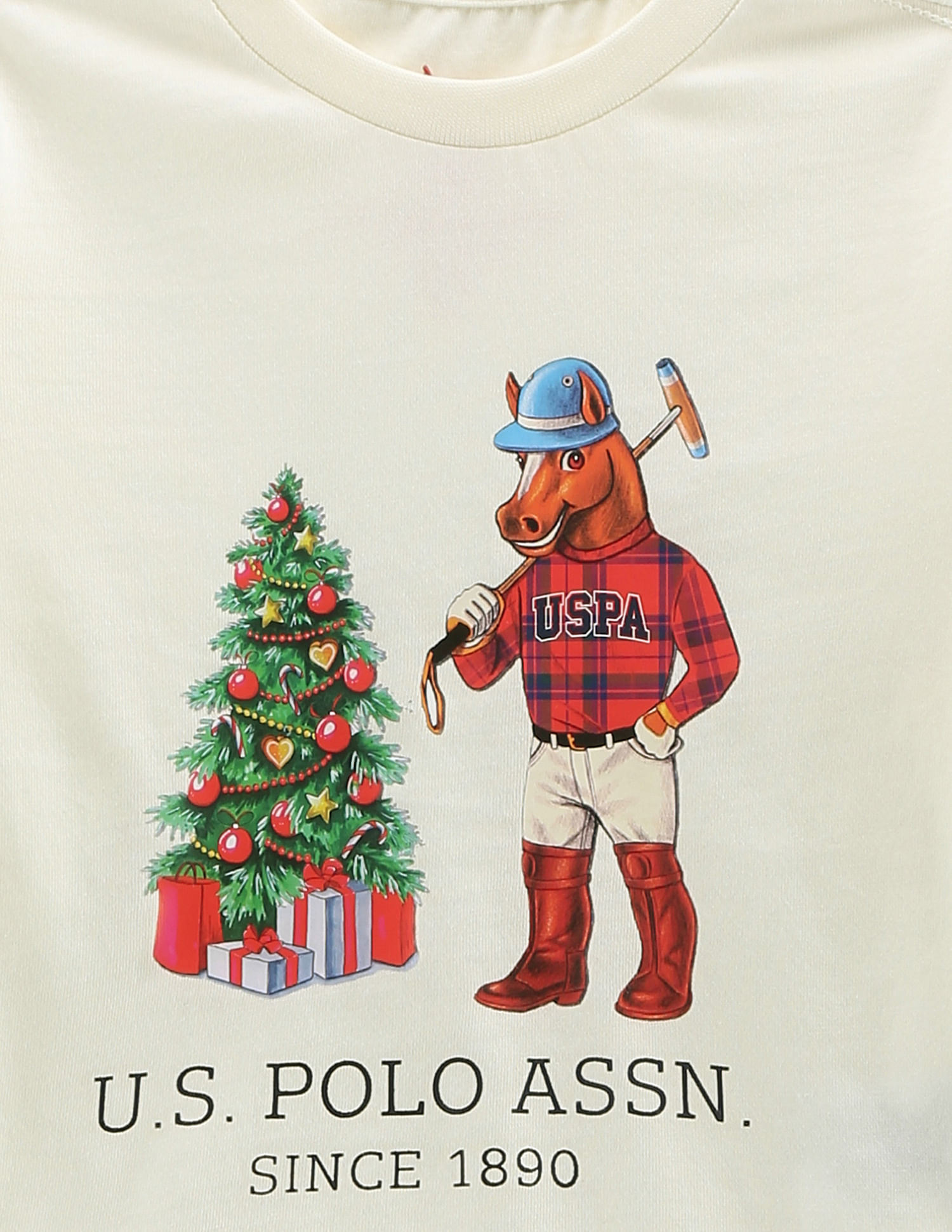 U.S. Polo Assn. Kids Boys Mascot Print Cotton T-Shirt