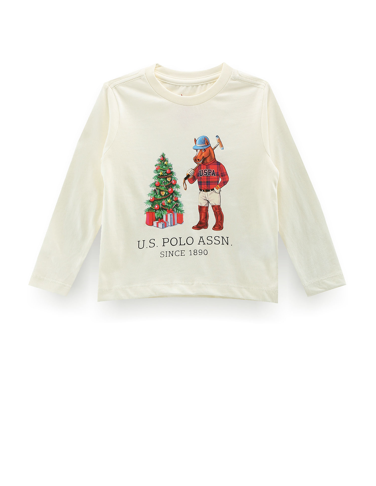 U.S. Polo Assn. Kids Boys Mascot Print Cotton T-Shirt