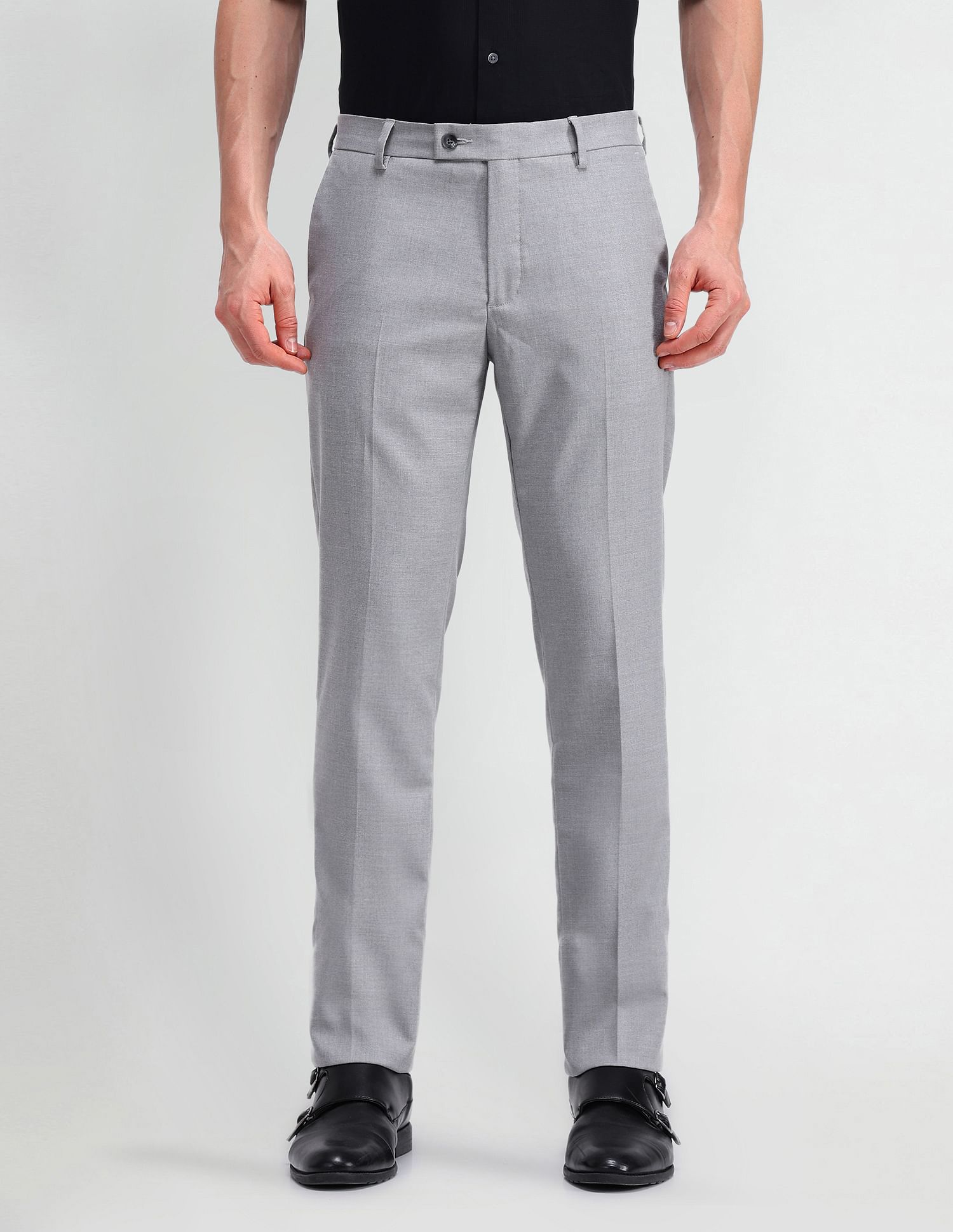 Arrow Denver Slim Solid Dobby Trousers