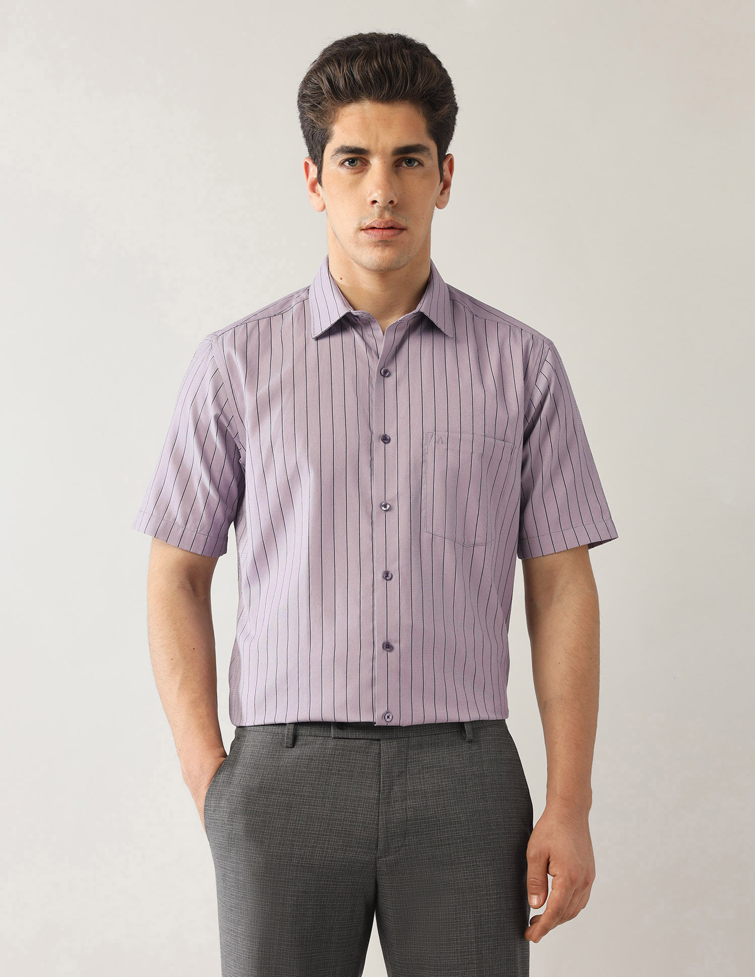 Arrow Vertical Striped Liberty Classic Fit Shirt