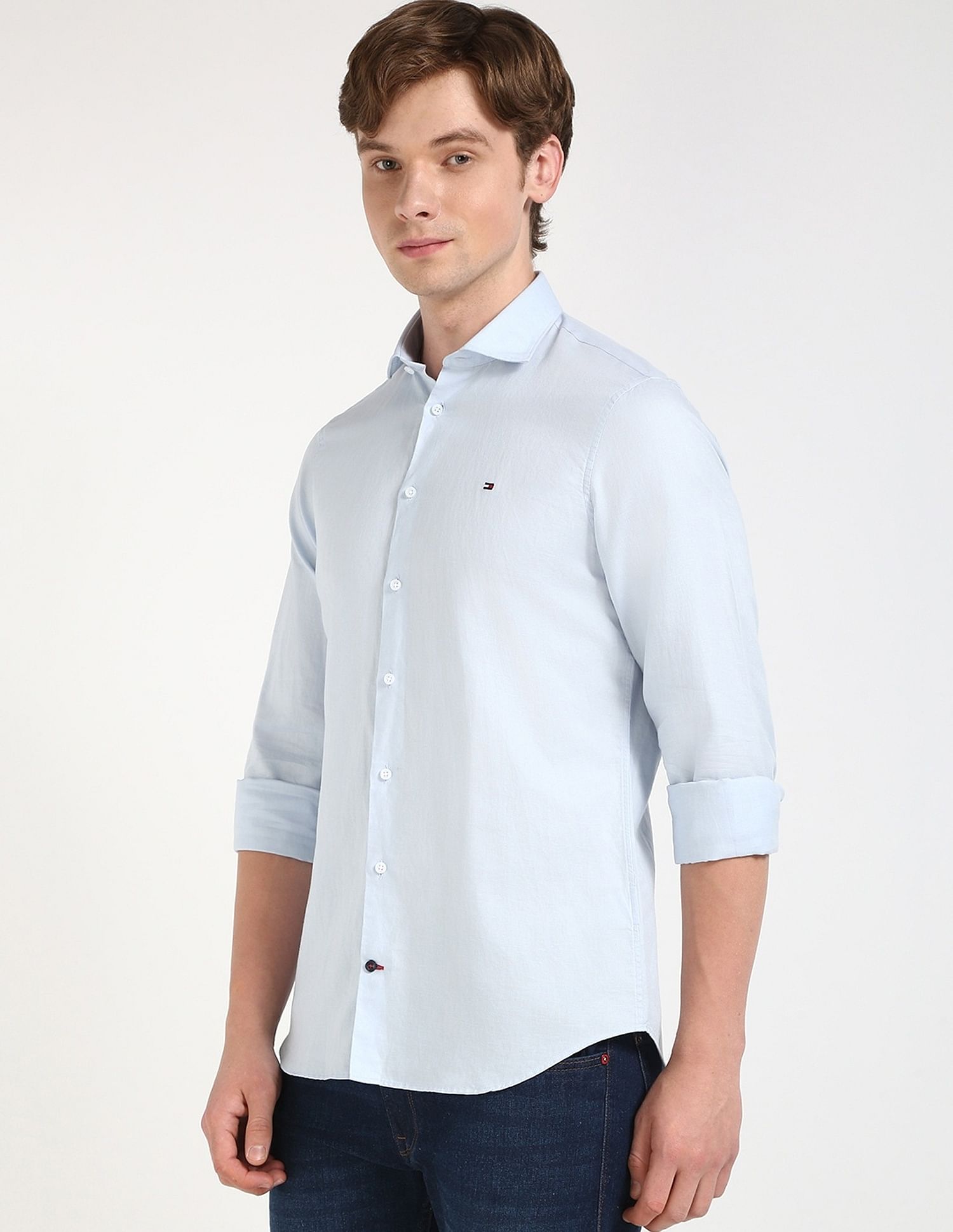 Tommy Hilfiger Solid Slim-Fit Cotton Shirt