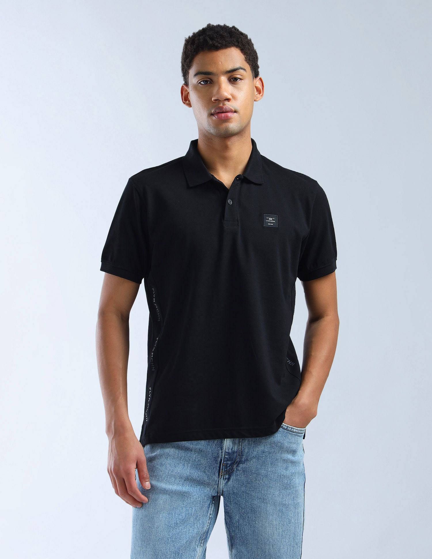 Flying Machine Solid Pure Cotton Essentials Polo Shirt