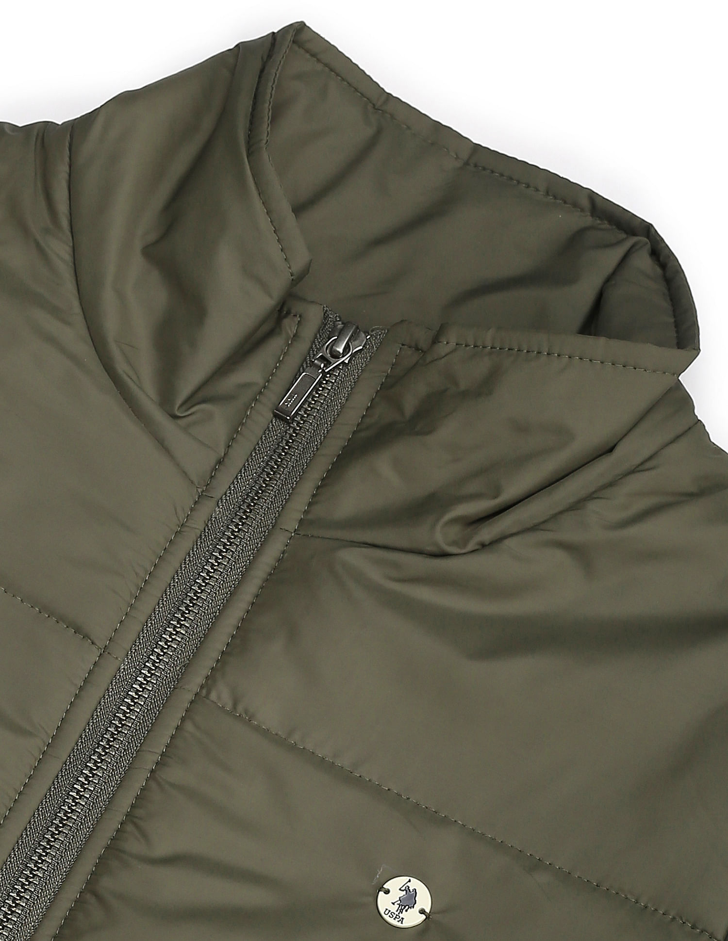 U.S. Polo Assn. Women High Neck Solid Puffer Jacket