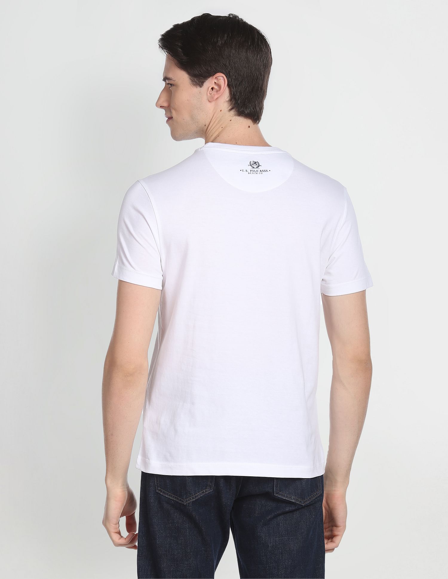 U.S. Polo Assn. Denim Co. Crew Neck Cotton Brand Print T-Shirt