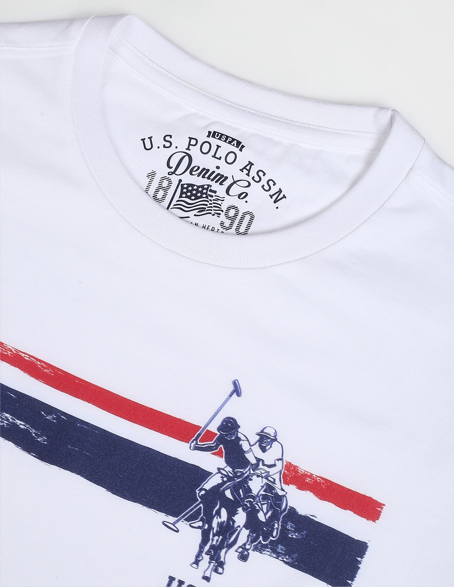U.S. Polo Assn. Denim Co. Crew Neck Cotton Brand Print T-Shirt