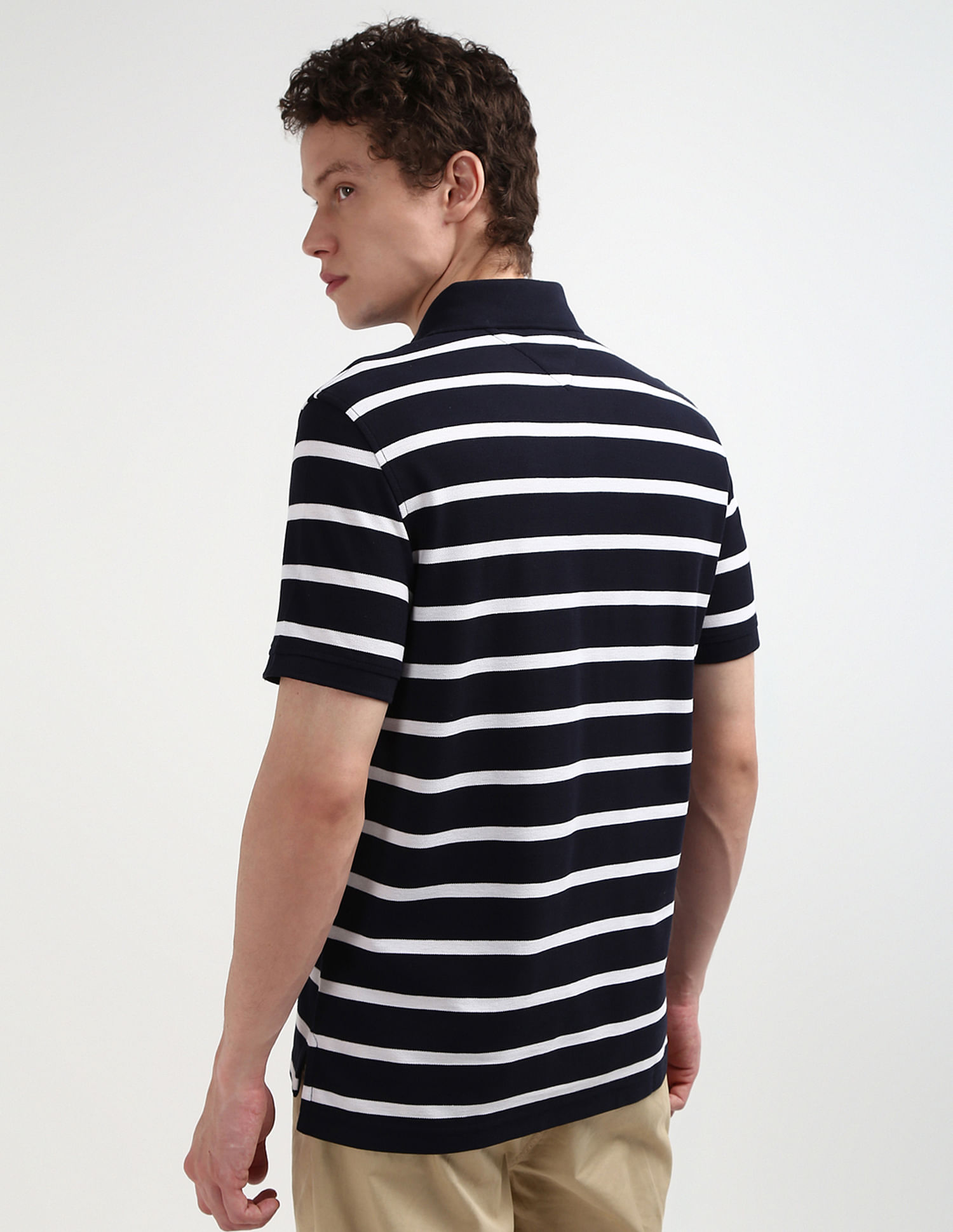 Tommy Hilfiger Horizontal Stripe Cotton Polo Shirt