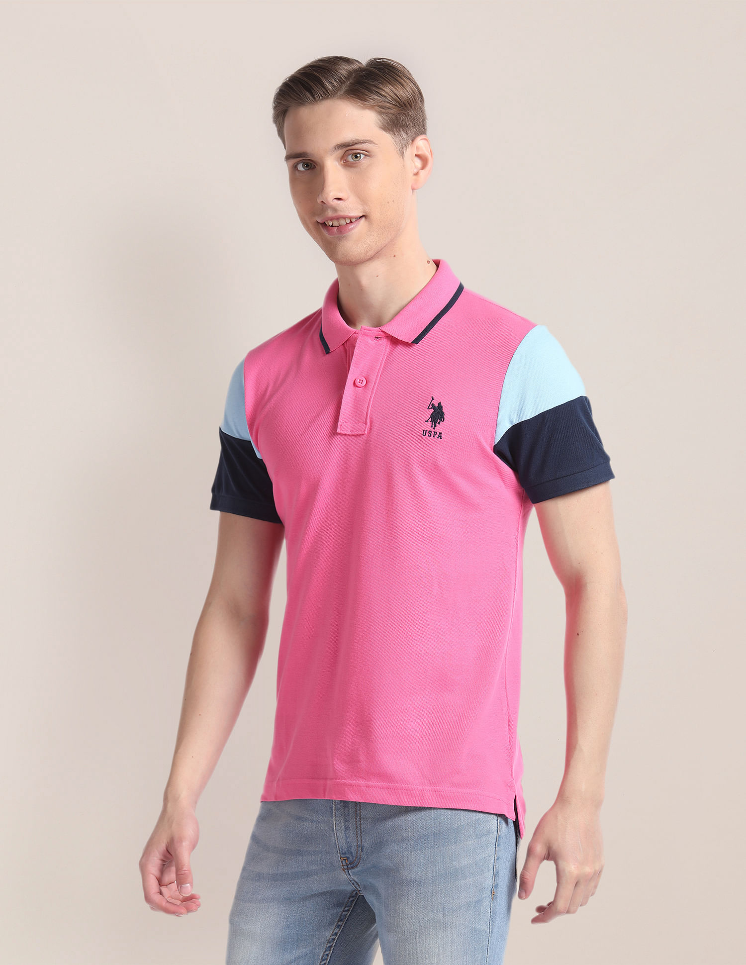 U.S. Polo Assn. Colour Block Slim Polo Shirt