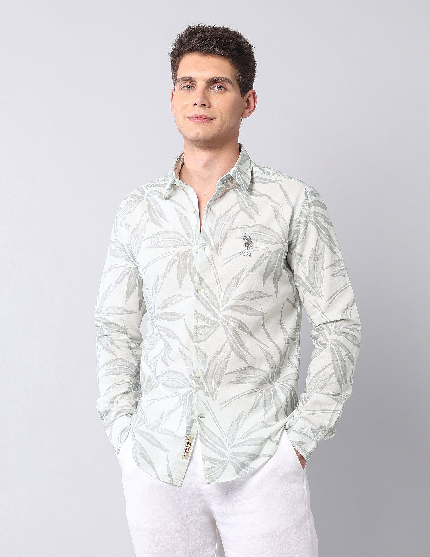 U.S. Polo Assn. Denim Co. Tropical Printed Regular Fit Shirt