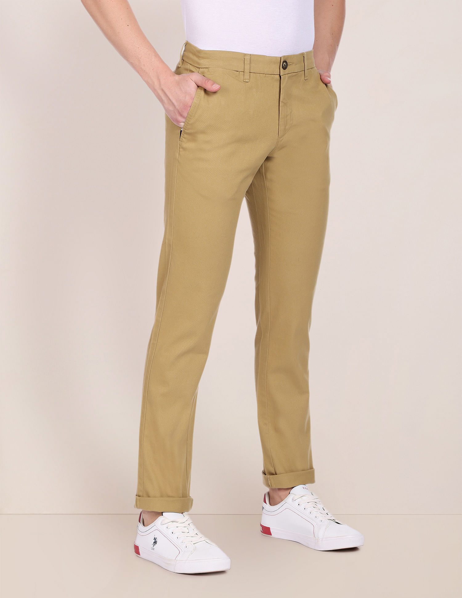 Buy Men Blue Solid Super Slim Fit Casual Trousers Online - 681519 | Peter  England